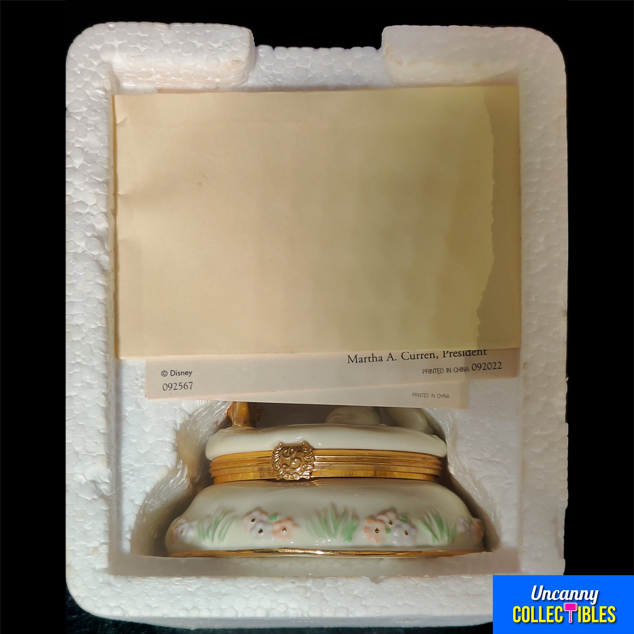 Disney Snow White Grumpy Treasure Box Lenox Trinket Box with Charm – Disney, Vintage Brands, 14 cm, pre-owned collector piece, Uncanny Collectibles Dublin Ireland