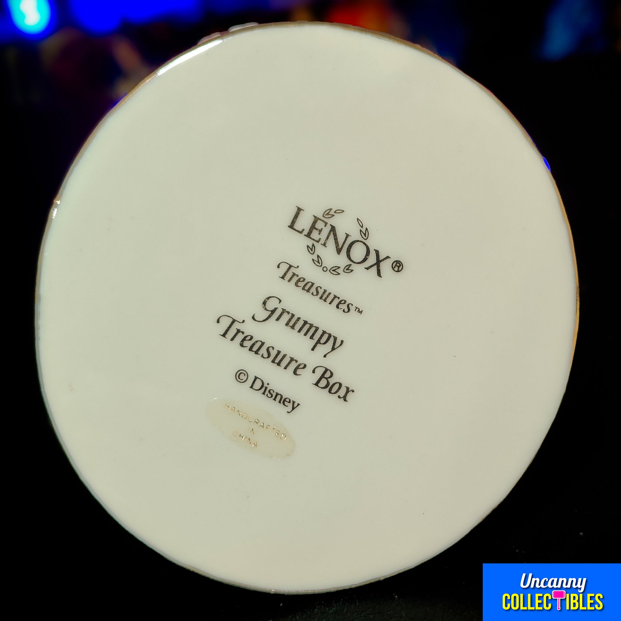 Disney Snow White Grumpy Treasure Box Lenox Trinket Box with Charm – Disney, Vintage Brands, 14 cm, pre-owned collector piece, Uncanny Collectibles Dublin Ireland