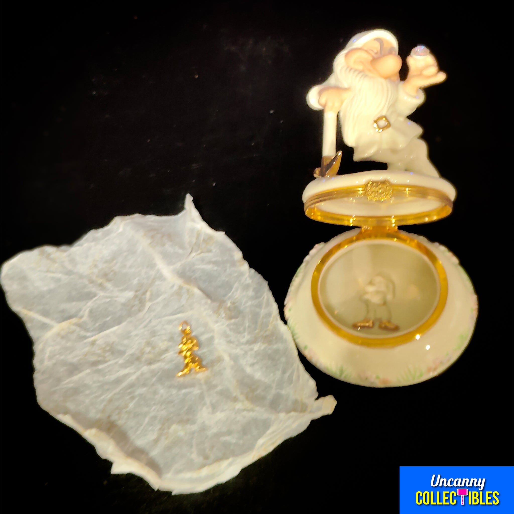 Disney Snow White Grumpy Treasure Box Lenox Trinket Box with Charm – Disney, Vintage Brands, 14 cm, pre-owned collector piece, Uncanny Collectibles Dublin Ireland
