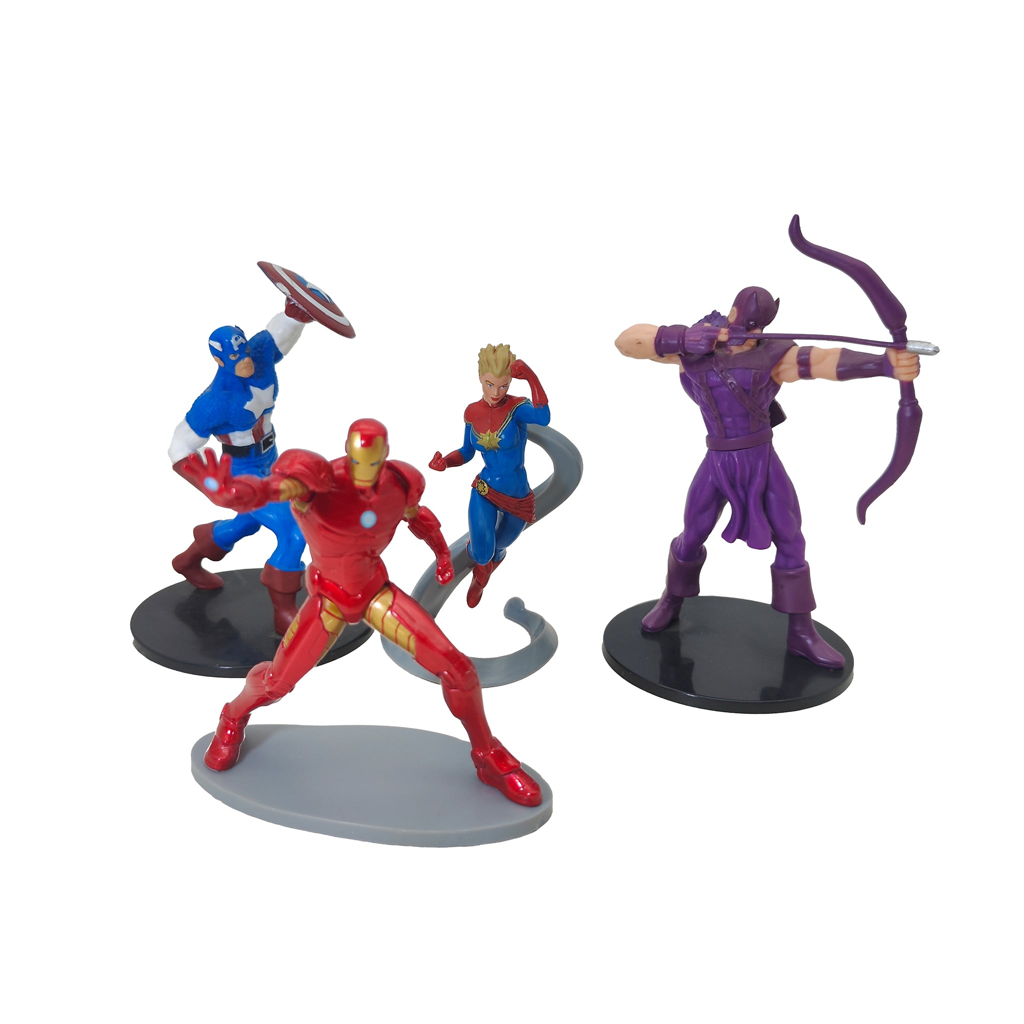Disney Store Marvel Avengers Captain America Iron Man Captain Marvel Hawkeye PVC Figures Bundle