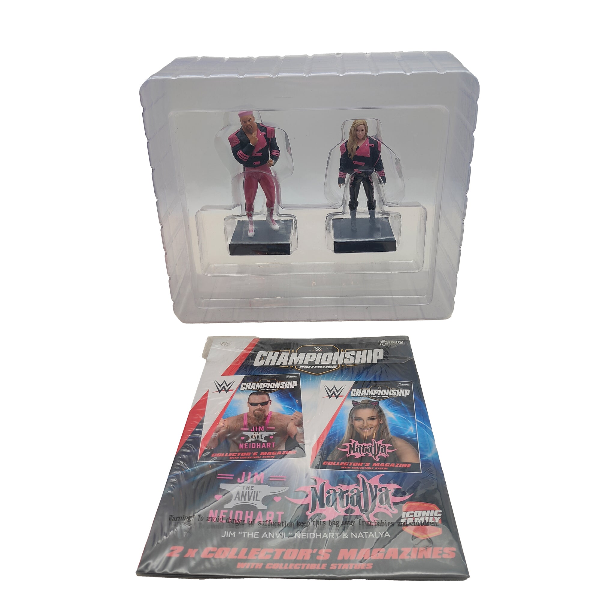 Eaglemoss Hero Collector Jim The Anvil Neidhart and Natalya WWE Figurines 2021 12cm – WWE, Vintage Brands, 12 cm, 2021, pre-owned collector piece, Uncanny Collectibles Dublin Ireland