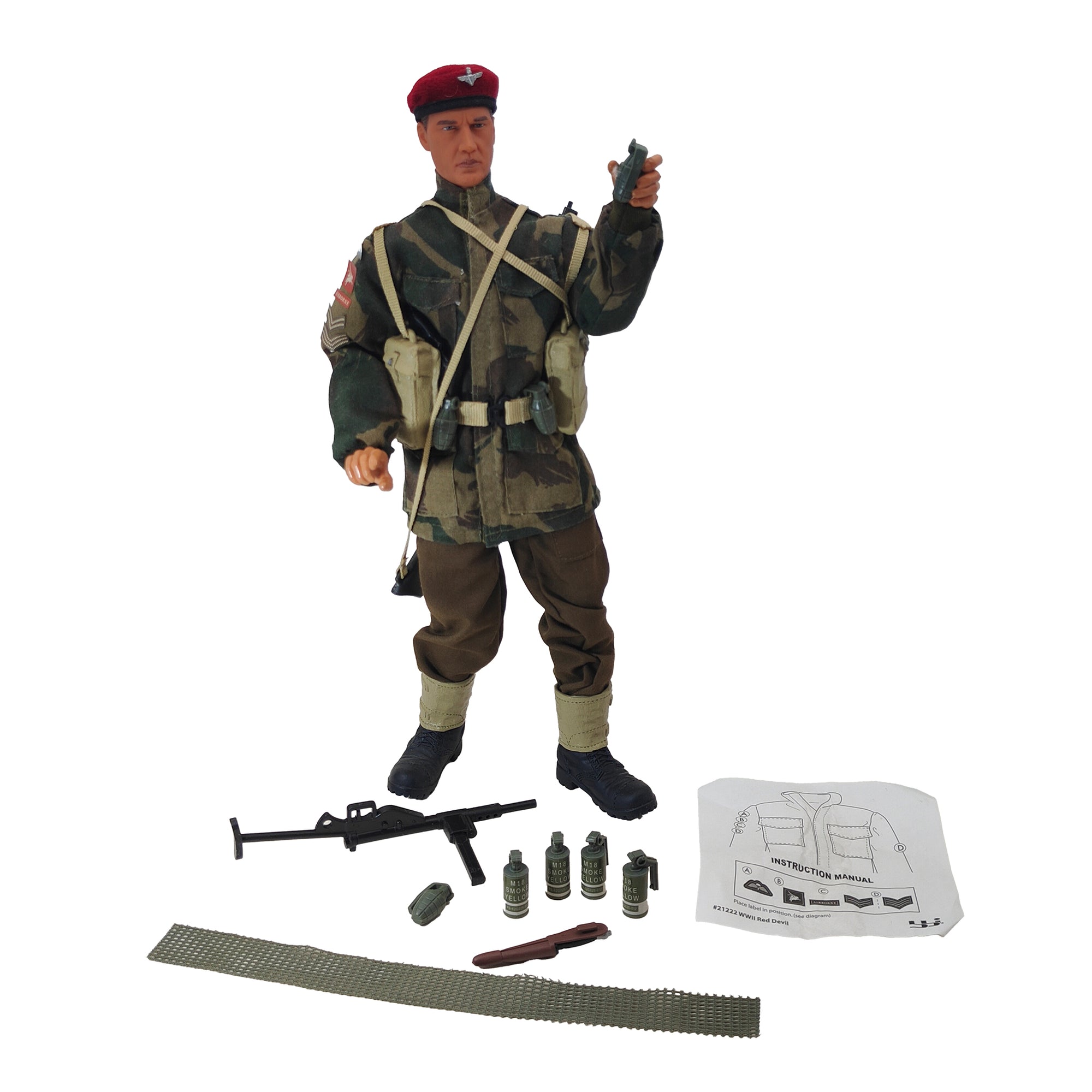 Elite Force WWII British Airborne Red Devil 1:6 Scale Blue Box Toys Action Figure 2002 30cm