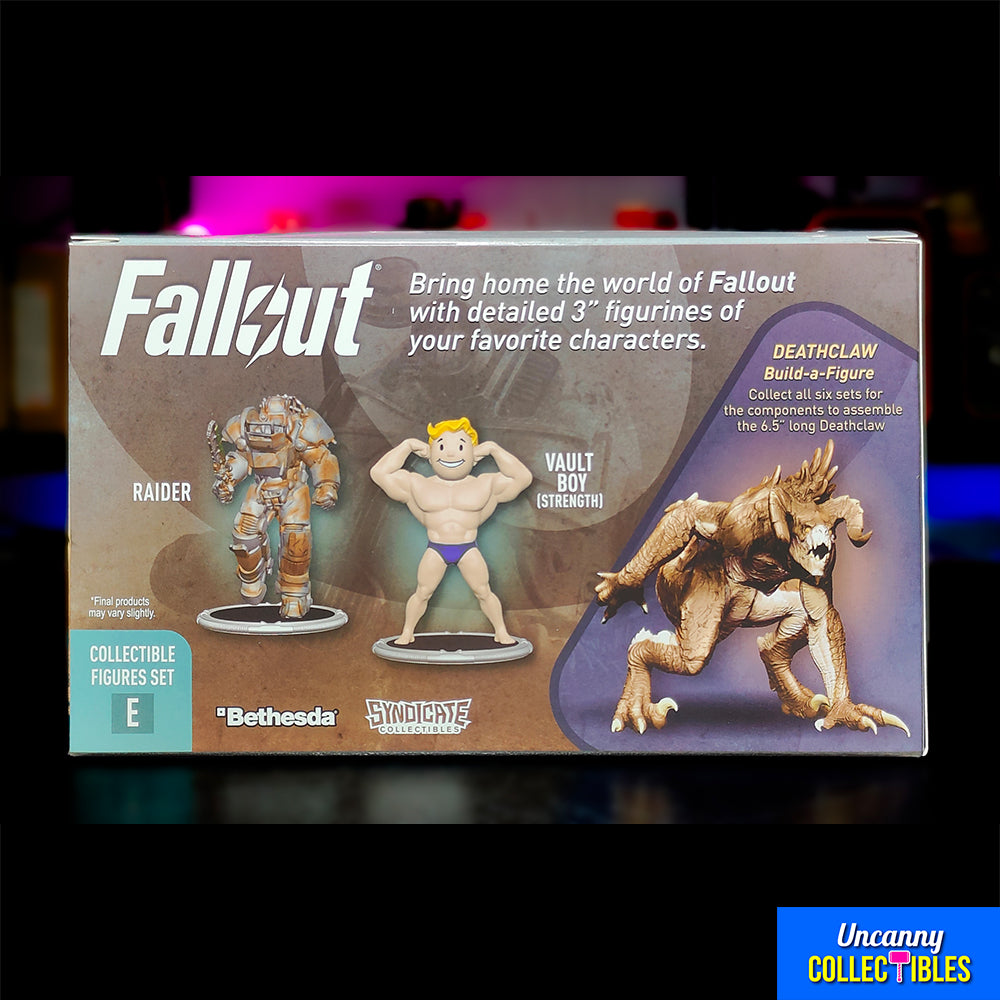 Fallout E Raider and Strong Vault Boy Syndicate Collectibles 7 cm Mini Figure 2 Pack – Fallout, Syndicate Collectibles, 7 cm, 2025, brand new collector item, Uncanny Collectibles Dublin Ireland