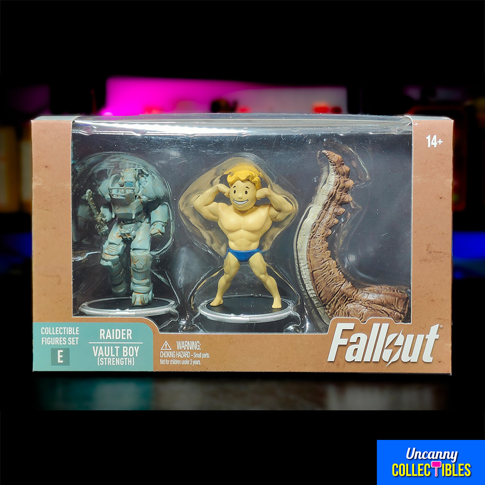 Fallout E Raider and Strong Vault Boy Syndicate Collectibles 7 cm Mini Figure 2 Pack – Fallout, Syndicate Collectibles, 7 cm, 2025, brand new collector item, Uncanny Collectibles Dublin Ireland