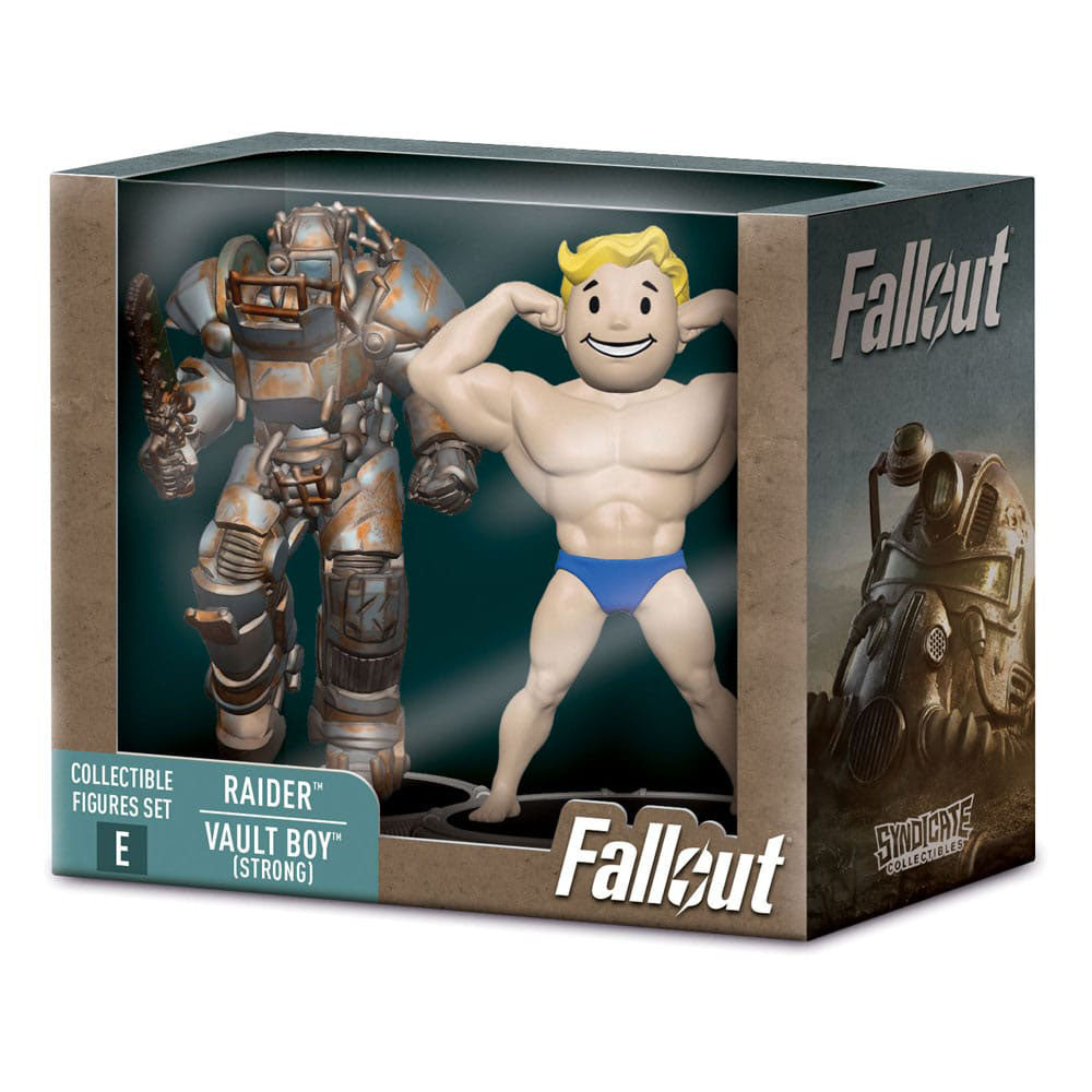 Fallout E Raider and Strong Vault Boy Syndicate Collectibles 7 cm Mini Figure 2 Pack – Fallout, Syndicate Collectibles, 7 cm, 2025, brand new collector item, Uncanny Collectibles Dublin Ireland