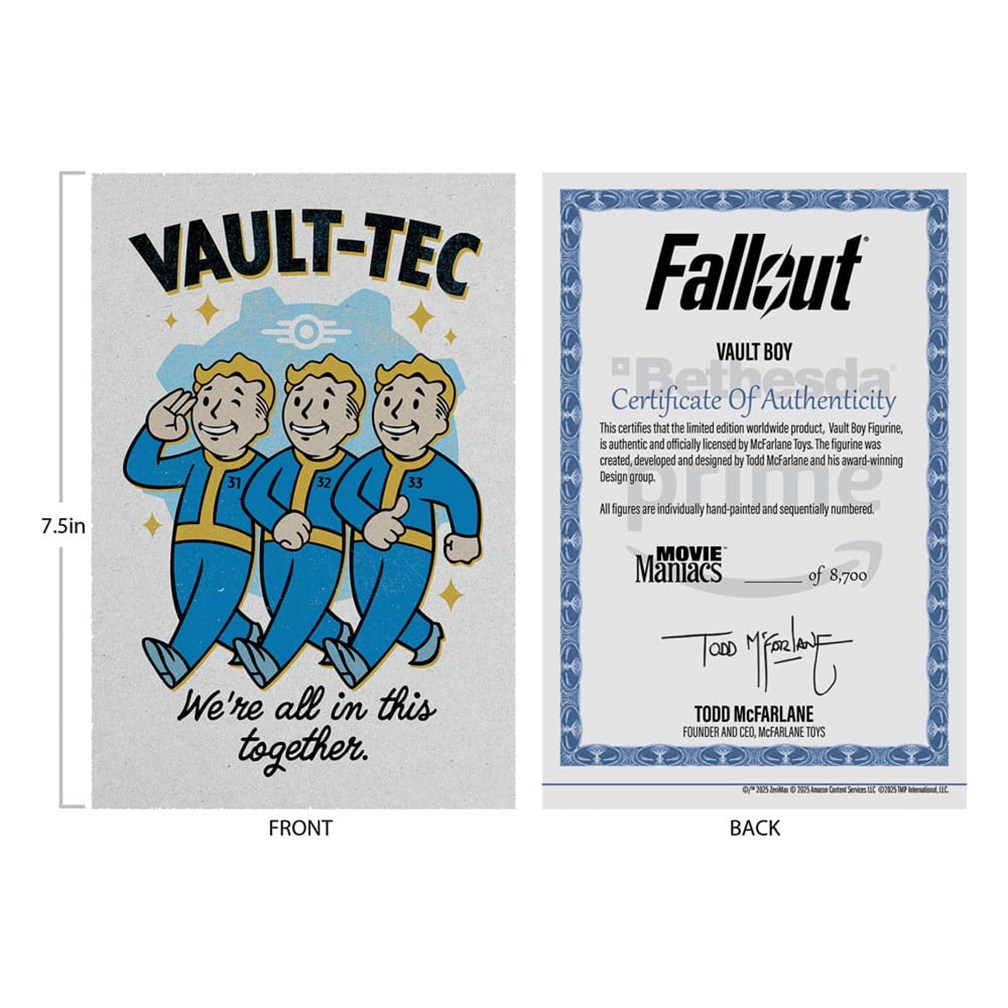 Fallout Vault Boy Version 1 Movie Maniacs McFarlane Toys Figure 2025 14cm – Fallout, McFarlane Toys, 14 cm, 2025, brand new collector item, Uncanny Collectibles Dublin Ireland