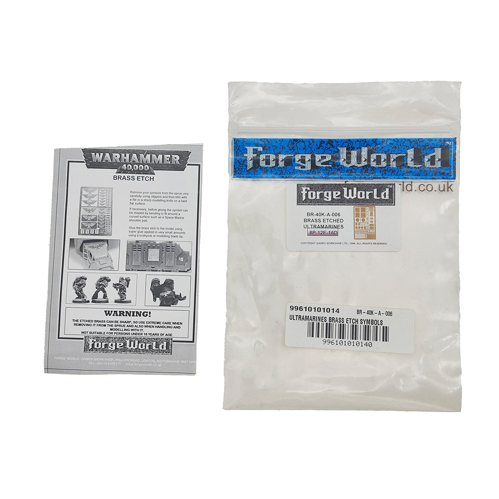 Forge World Ultramarines Brass Etched Symbols Warhammer 40000 2005 - Not Complete – Warhammer 40k, Games Workshop, -, 2005, pre-owned collector piece, Uncanny Collectibles Dublin Ireland