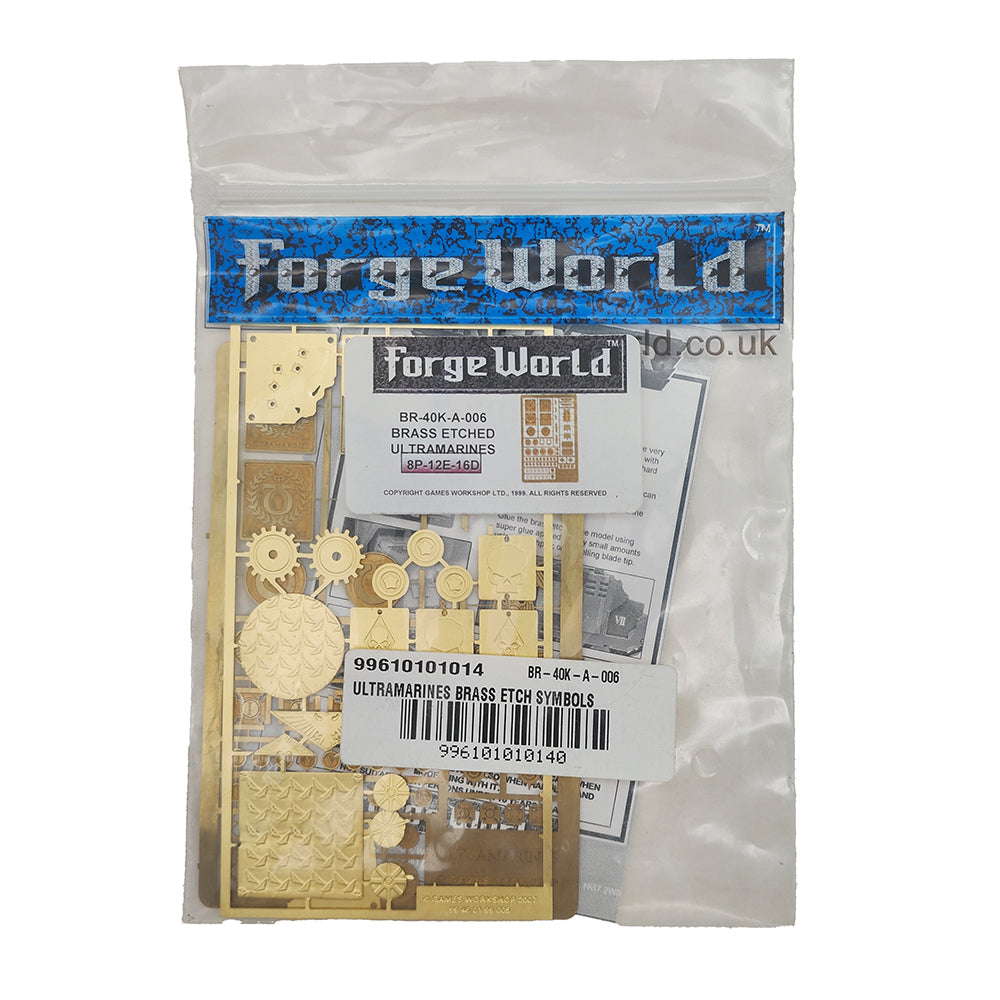 Buy Forge World Ultramarines Brass Etched Symbols Warhammer 40000 2005 - Not Complete online at Uncanny Collectibles - Fast Delivery from Ireland