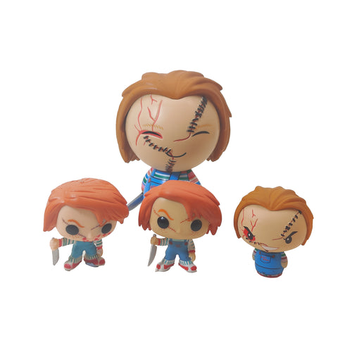 Funko Chucky Horror Figure Bundle Dorbz Mystery Mini Pint Size Heroes Lot, Child's Play, 3cm, 2014, pre-owned