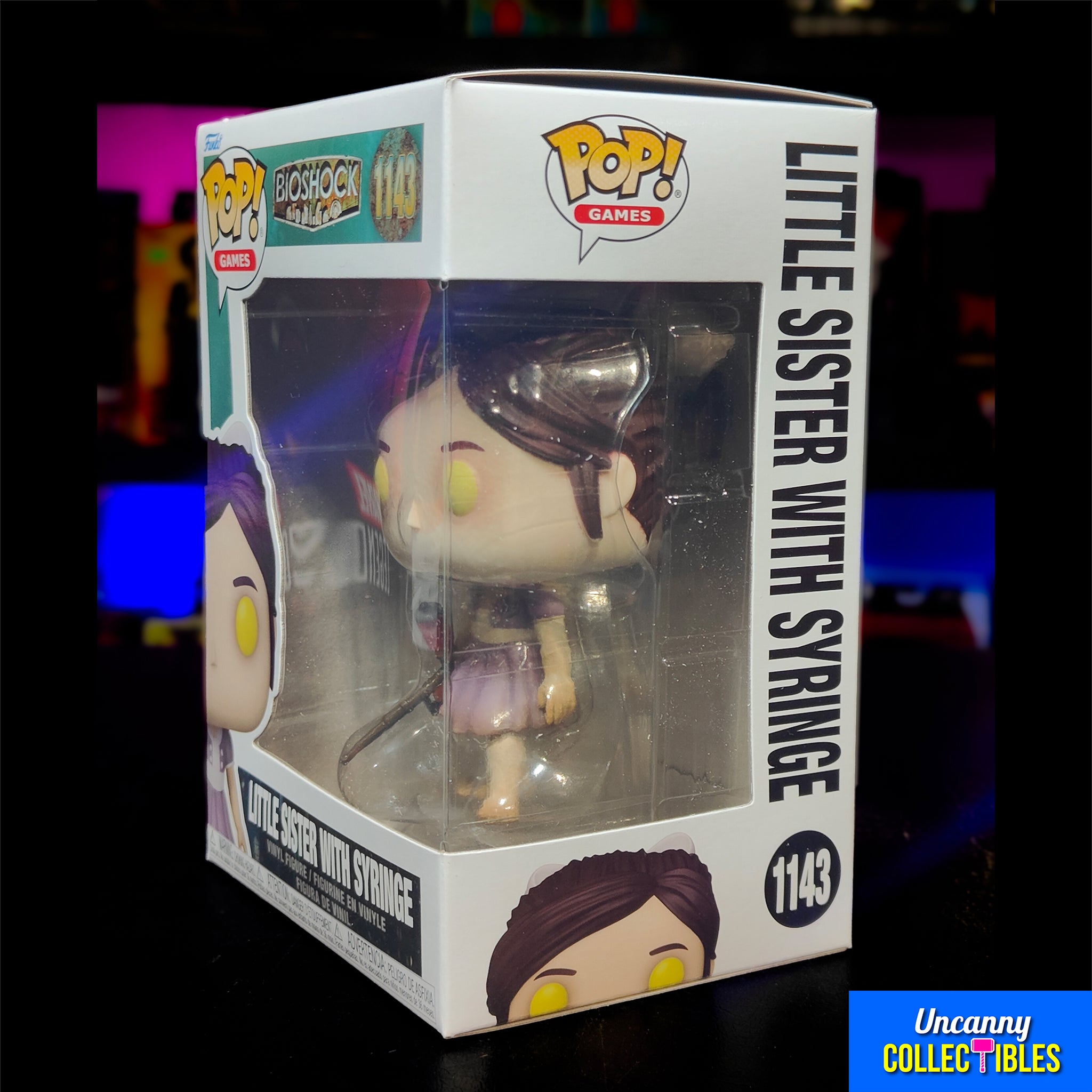 Funko Pop Games Bioshock Little Sister with Syringe 1143 Vinyl Figure – Video Game Characters, Funko, 9 cm, brand new collector item, Uncanny Collectibles Dublin Ireland