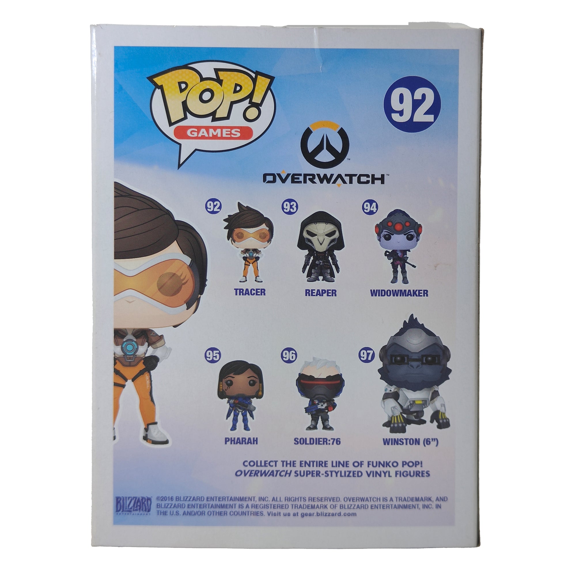 Funko POP Games Overwatch Tracer #92 Vinyl Figure 2017 9.5cm
