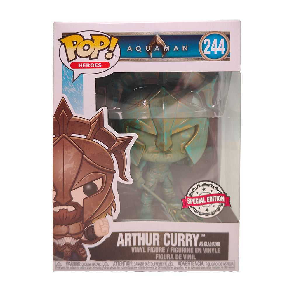 Funko POP Heroes Aquaman Arthur Curry As Gladiator #244 Special Edition Vinyl Figure 2018 – DC Heroes, Funko, 9.5 cm, 2018, pre-owned collector piece, Uncanny Collectibles Dublin Ireland
