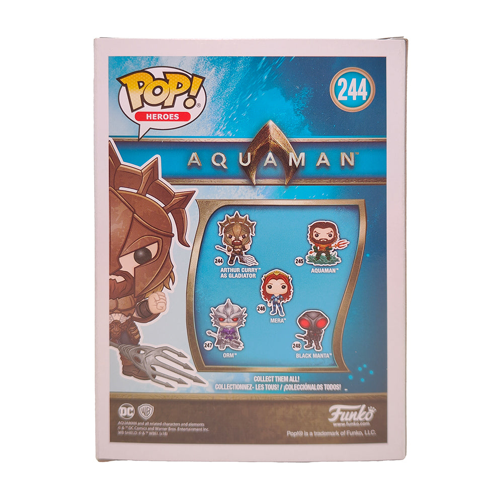 Funko POP Heroes Aquaman Arthur Curry As Gladiator #244 Special Edition Vinyl Figure 2018 – DC Heroes, Funko, 9.5 cm, 2018, pre-owned collector piece, Uncanny Collectibles Dublin Ireland