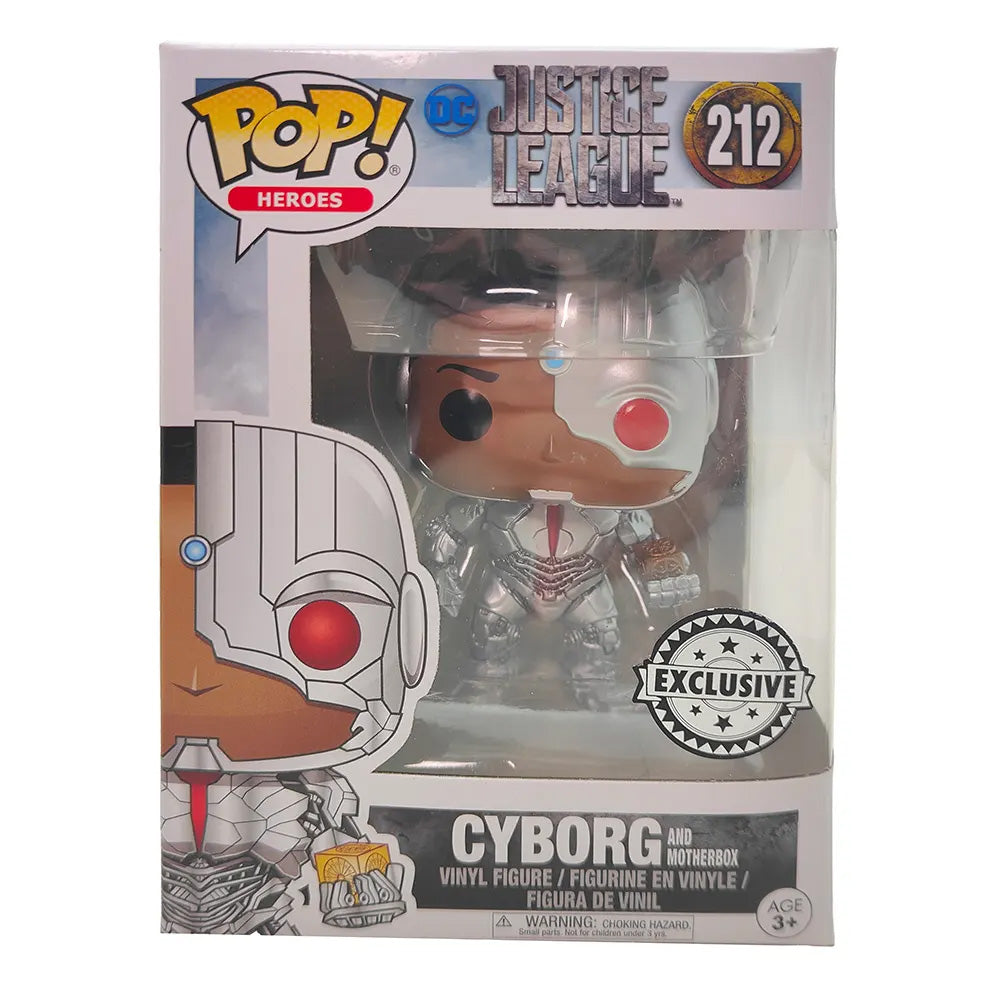 Funko POP Heroes Justice League Cyborg And Motherbox #212 Vinyl Figure 2017 Exclusive – DC Heroes, Funko, 9.5 cm, 2019, pre-owned collector piece, Uncanny Collectibles Dublin Ireland