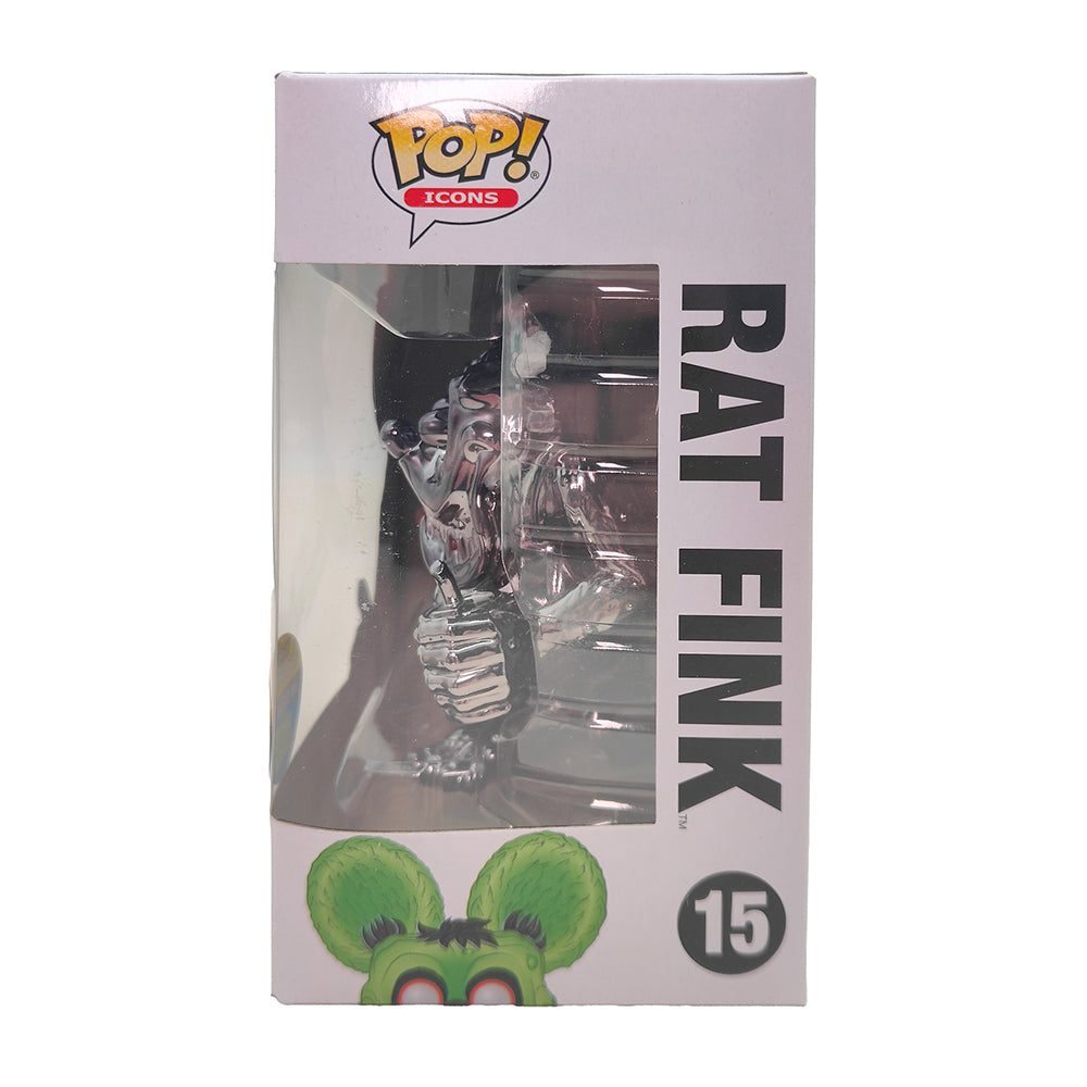 Funko POP Icons Rat Fink #15 Chrome Vinyl Figure Toy Tokyo San Diego 2019 Limited Edition – TV Icons & Heroes, Funko, 9.5 cm, 2019, pre-owned collector piece, Uncanny Collectibles Dublin Ireland