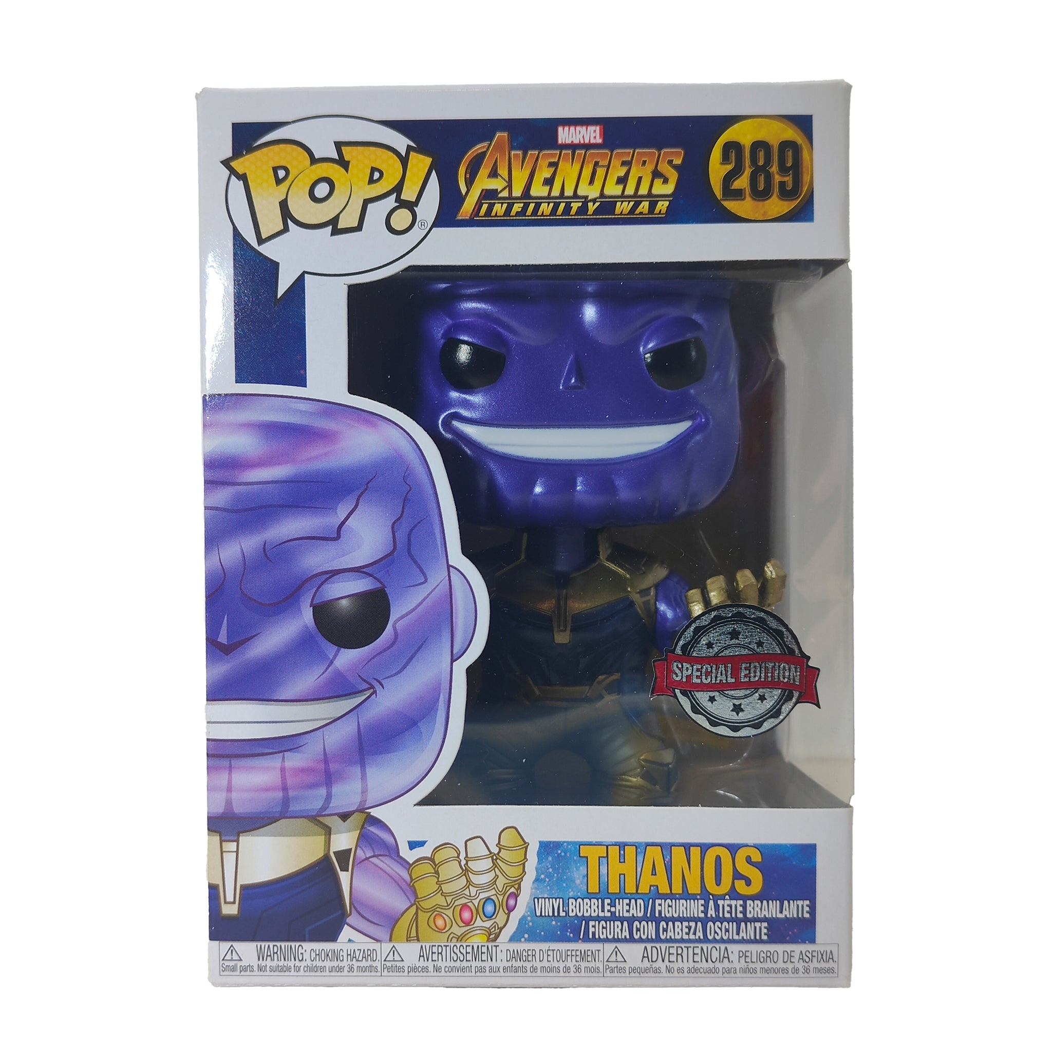 Funko Pop  Marvel Avengers Infinity War Thanos 289 Metallic Special Edition – Avengers, Funko, 9.5 cm, pre-owned collector piece, Uncanny Collectibles Dublin Ireland