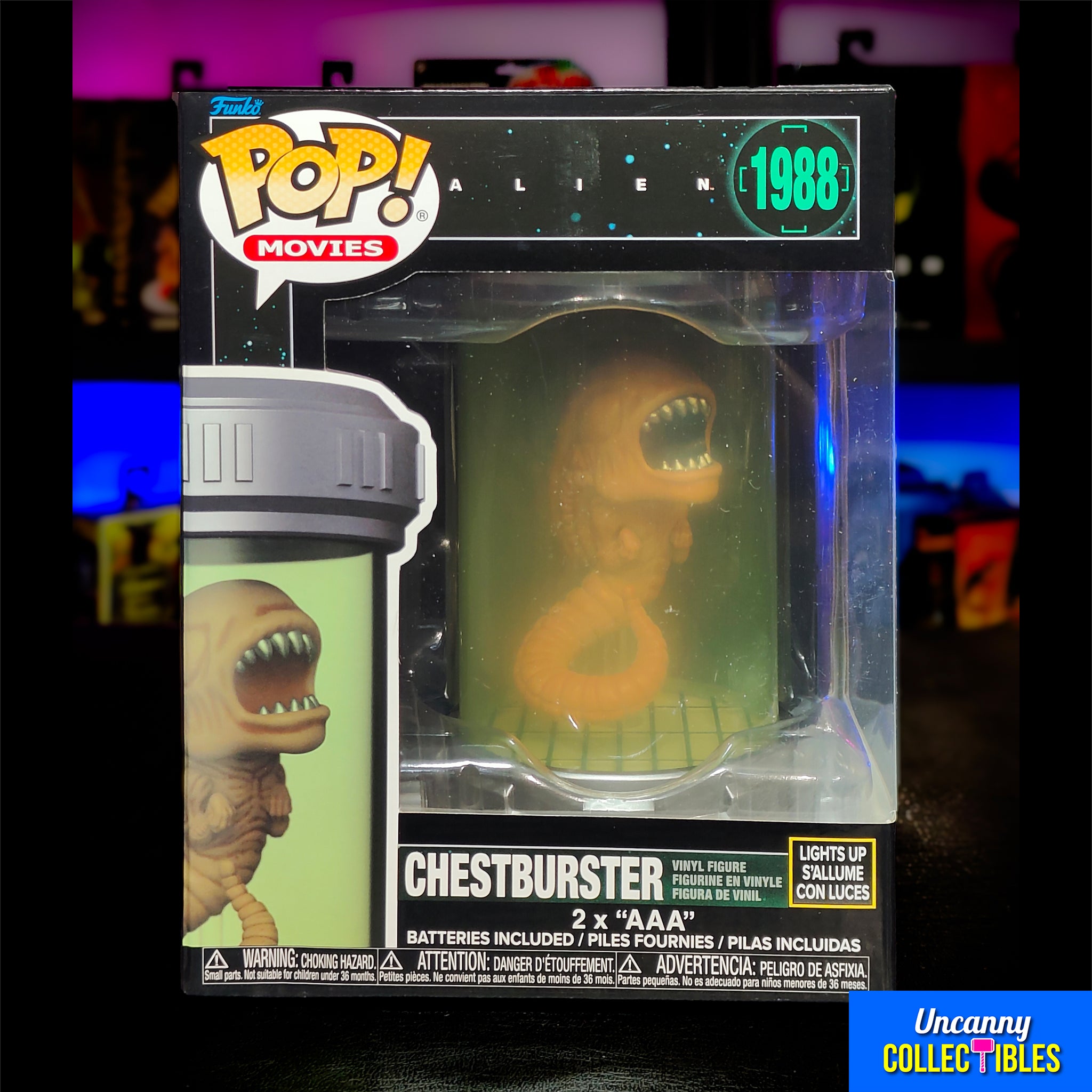 Funko POP Movies Alien Chestburster 1988 Light Up Vinyl Figure – Alien, Funko, 9 cm, 1988, brand new collector item, Uncanny Collectibles Dublin Ireland