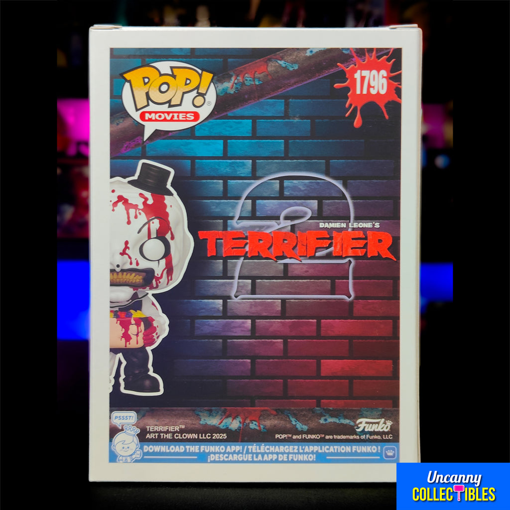 Funko POP Movies Terrifier Art The Clown #1796 Vinyl Figure 2025 – Terrifier, Funko, 9.5 cm, 2025, brand new collector item, Uncanny Collectibles Dublin Ireland