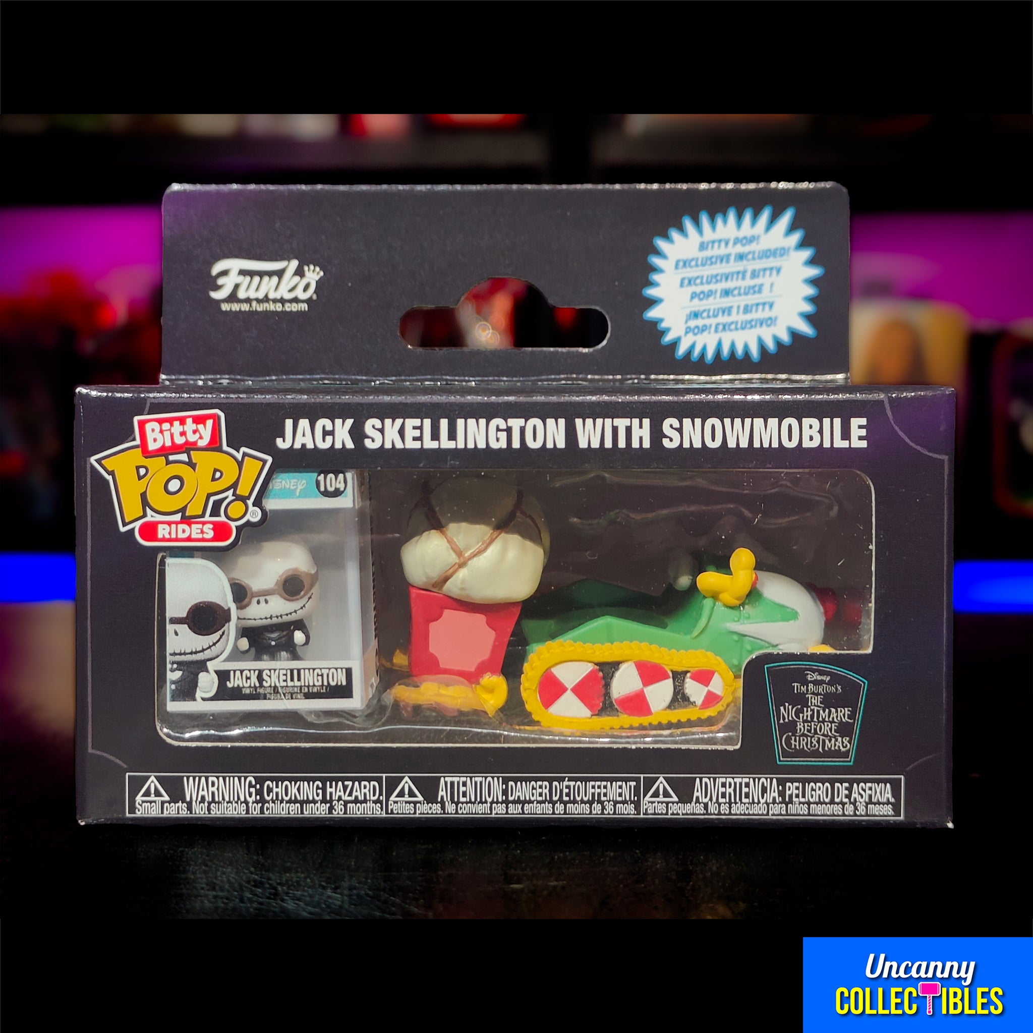 Funko POP Nightmare before Christmas Jack Skellington With Snowmobile Bitty POP Ride 2.5cm – Nightmare Before Christmas, Funko, 2.5 cm, 2024, brand new collector item, Uncanny Collectibles Dublin Ireland