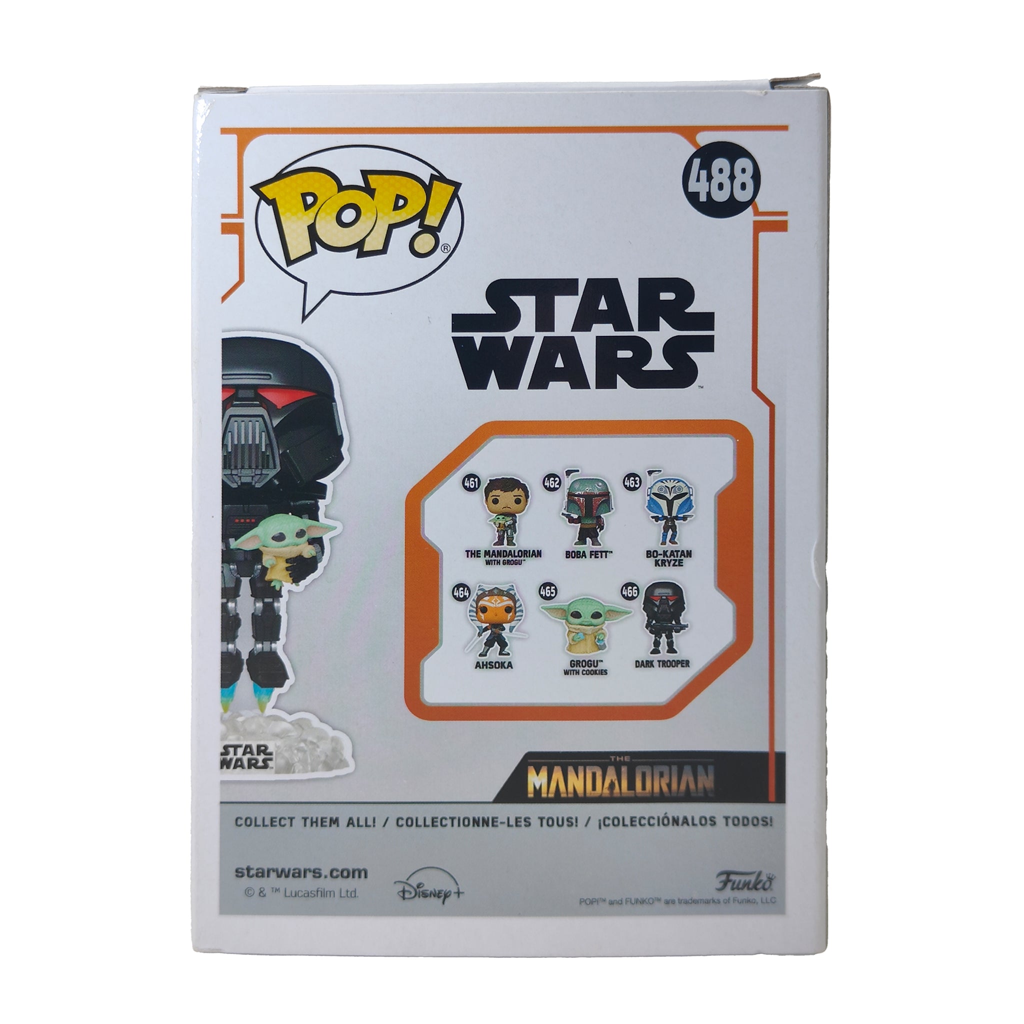 Funko POP Star Wars Dark Trooper With Grogu #488 GITD Vinyl Figure 2021 – Star Wars, Funko, 9.5 cm, 2021, pre-owned collector piece, Uncanny Collectibles Dublin Ireland