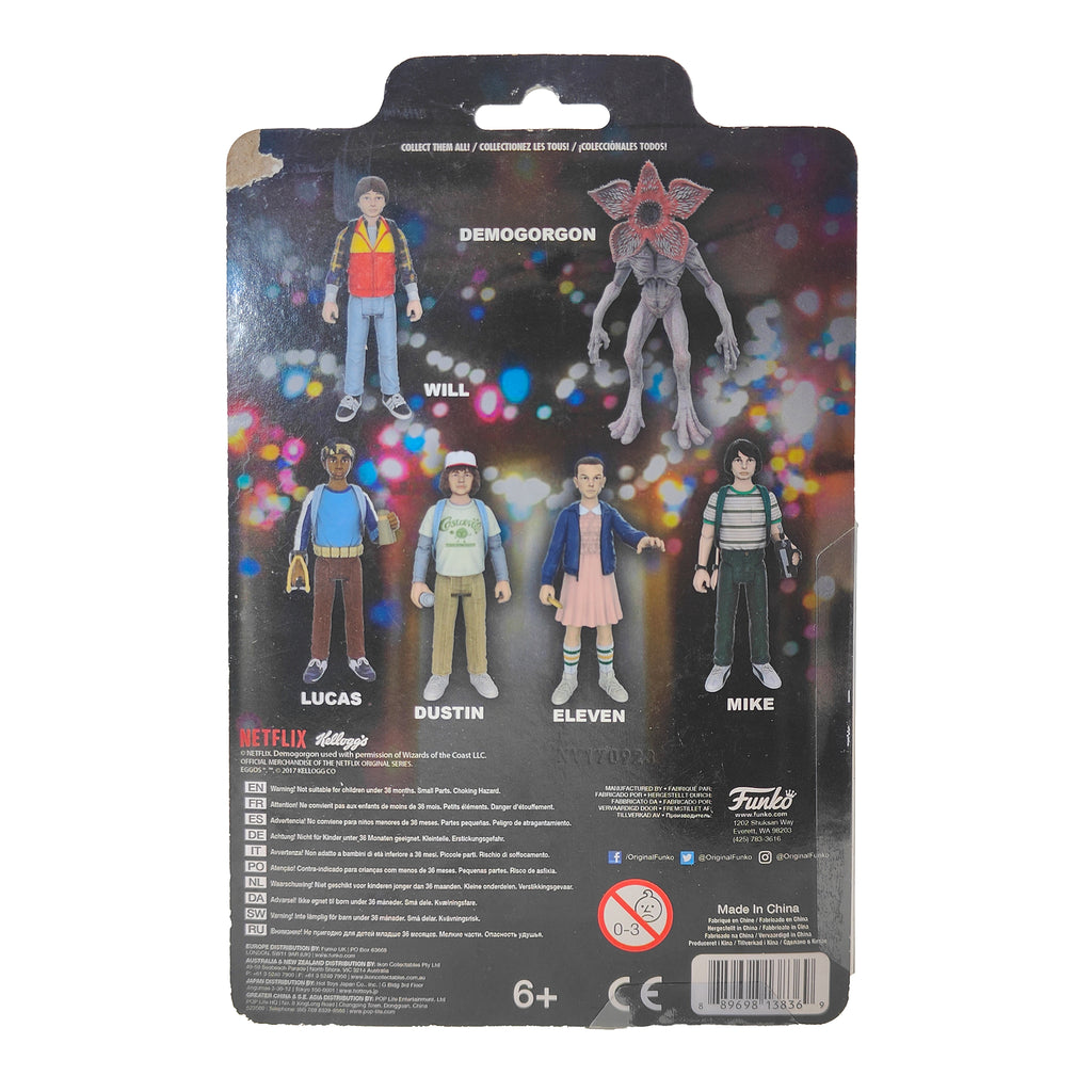 Funko Stranger Things ReAction Figures Chase Set of 3 Eleven Demogorgon & Will 2017 9.5cm – TV Icons & Heroes, Funko, 9.5 cm, 2017, pre-owned collector piece, Uncanny Collectibles Dublin Ireland