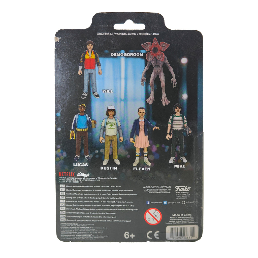 Funko Stranger Things ReAction Figures Chase Set of 3 Eleven Demogorgon & Will 2017 9.5cm – TV Icons & Heroes, Funko, 9.5 cm, 2017, pre-owned collector piece, Uncanny Collectibles Dublin Ireland