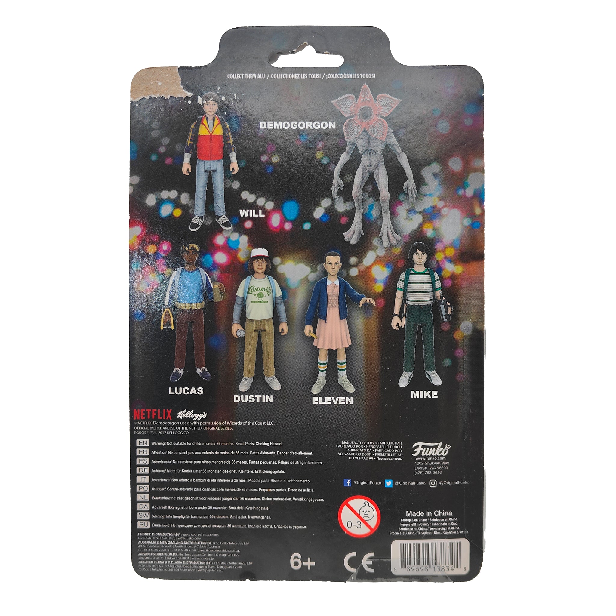 Funko Stranger Things ReAction Figures Set of 6 Eleven Demogorgon Will Lucas Mike Dustin 2017 – TV Icons & Heroes, Funko, 9.5 cm, 2017, pre-owned collector piece, Uncanny Collectibles Dublin Ireland