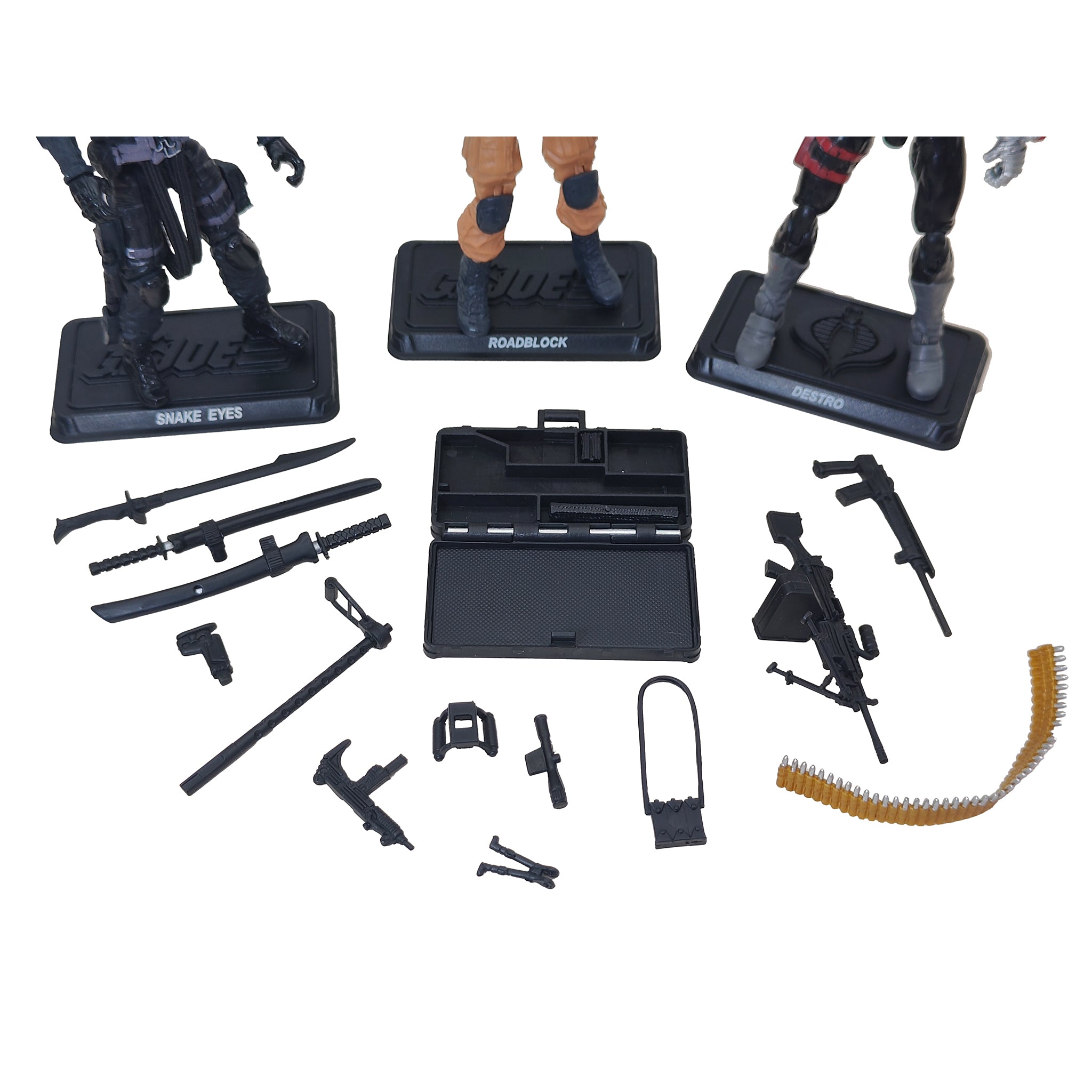 G.I. Joe Retro Collection Snake Eyes Destro Roadblock Hasbro 3 Figure Bundle