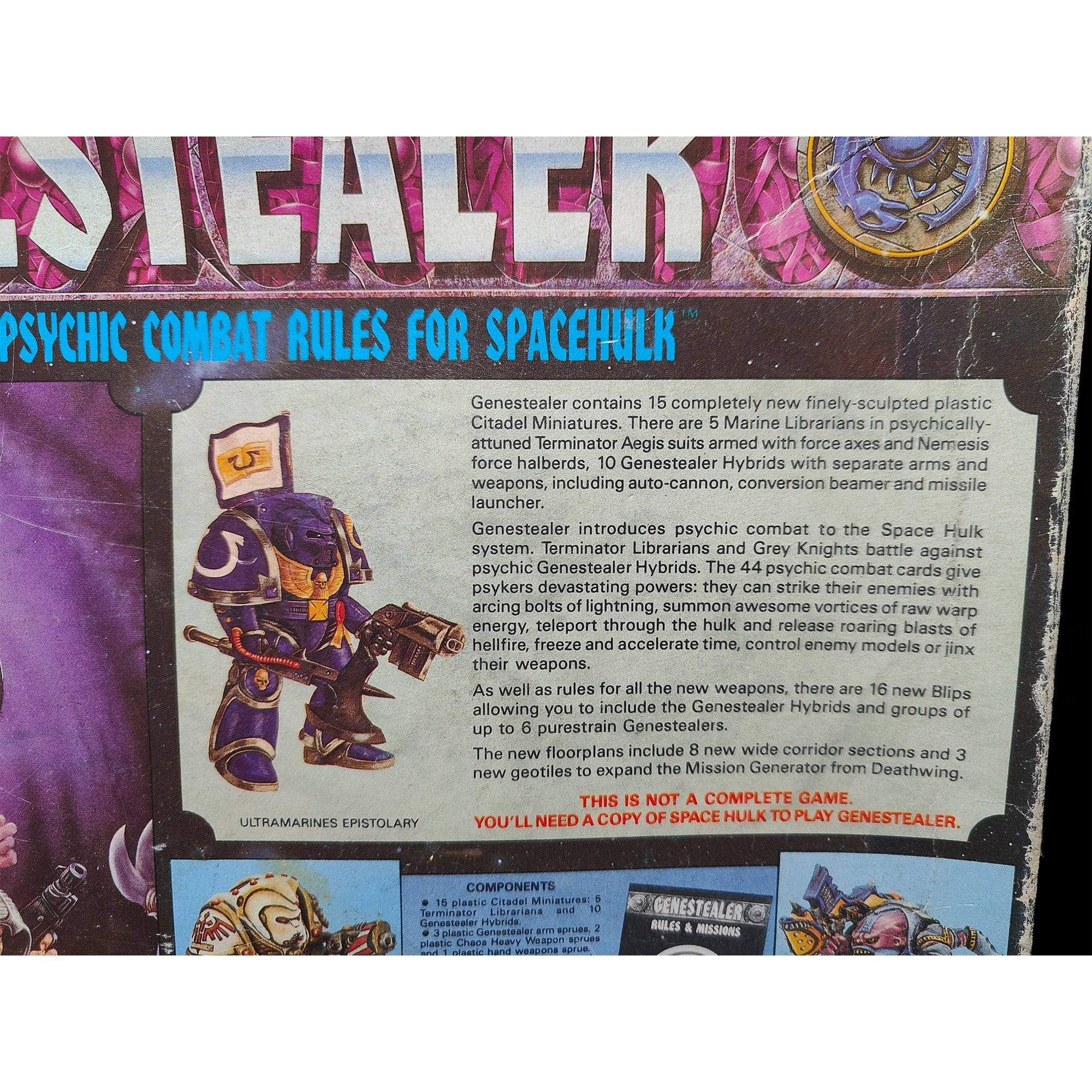 Genestealer Expansion For 1st Edition Space Hulk Games Workshop 1990 0334 Incomplete