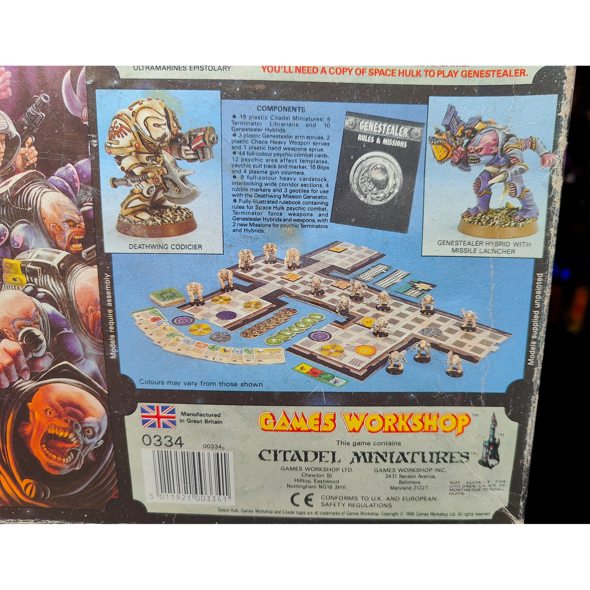 Genestealer Expansion For 1st Edition Space Hulk Games Workshop 1990 0334 Incomplete