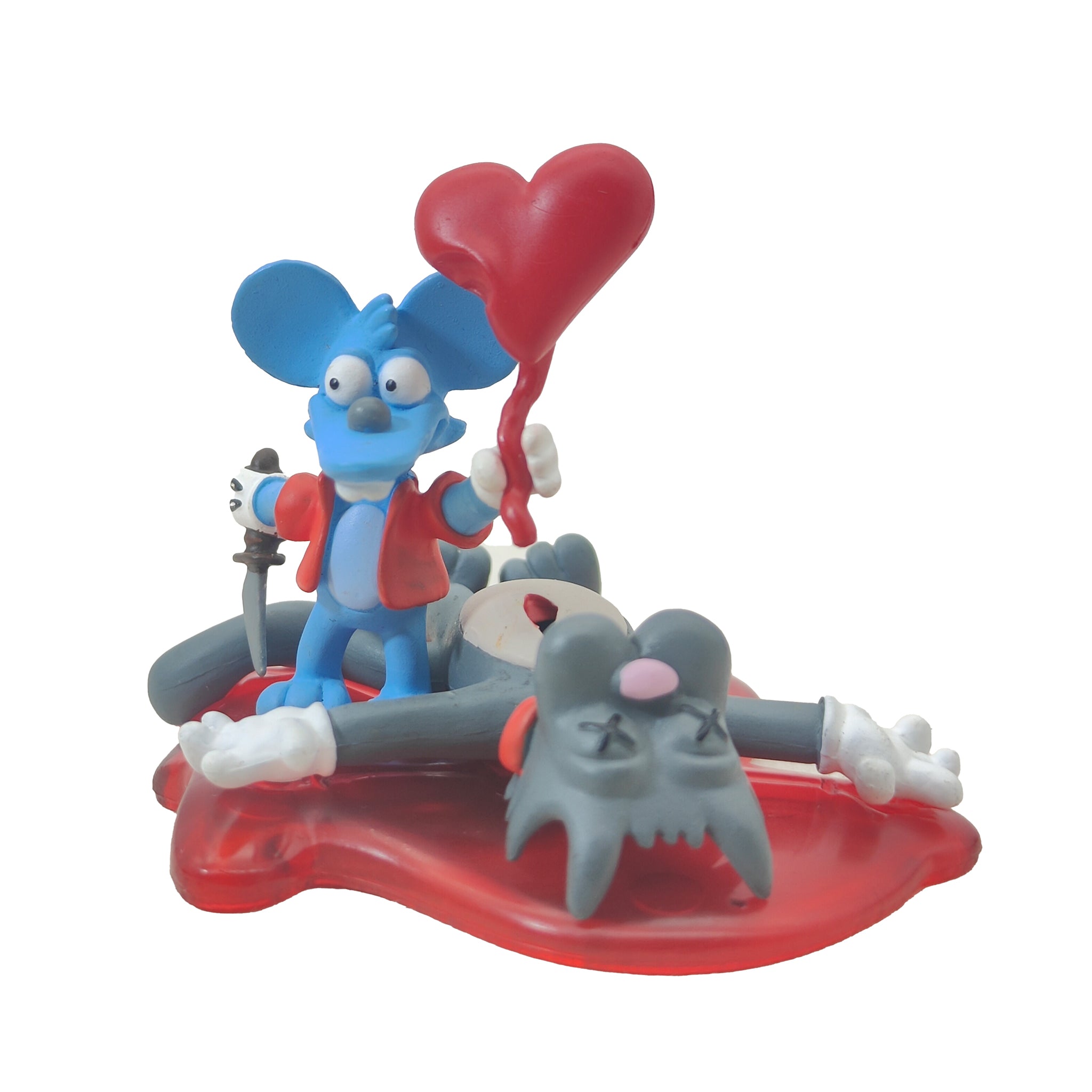 The Simpsons Itchy and Scratchy Gentle Giant Busts Ups Mini Diorama – The Simpsons, Gentle Giant Studios, 8 cm, pre-owned collector piece, Uncanny Collectibles Dublin Ireland