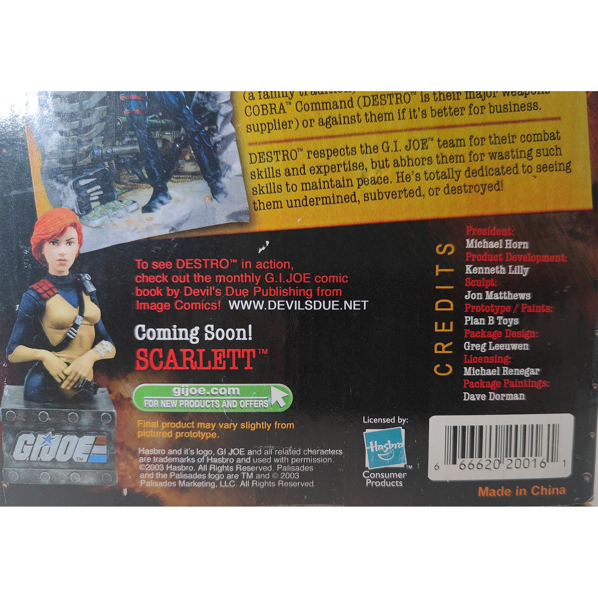 GI Joe Destro Mini Resin Bust Palisades Hasbro 15cm – Movie Icons & Heroes, Hasbro, 15 cm, 2003, pre-owned collector piece, Uncanny Collectibles Dublin Ireland