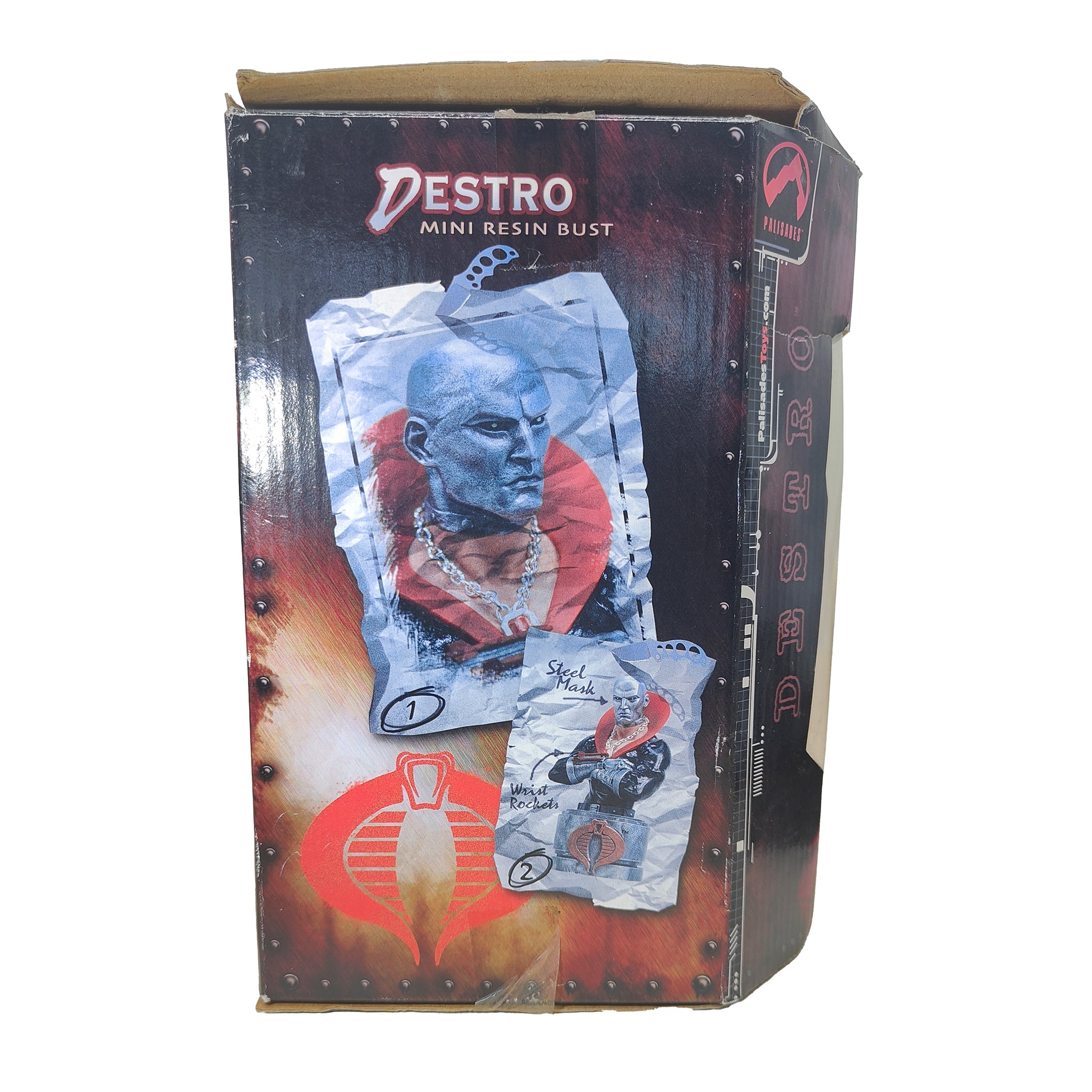 GI Joe Destro Mini Resin Bust Palisades Hasbro 15cm – Movie Icons & Heroes, Hasbro, 15 cm, 2003, pre-owned collector piece, Uncanny Collectibles Dublin Ireland
