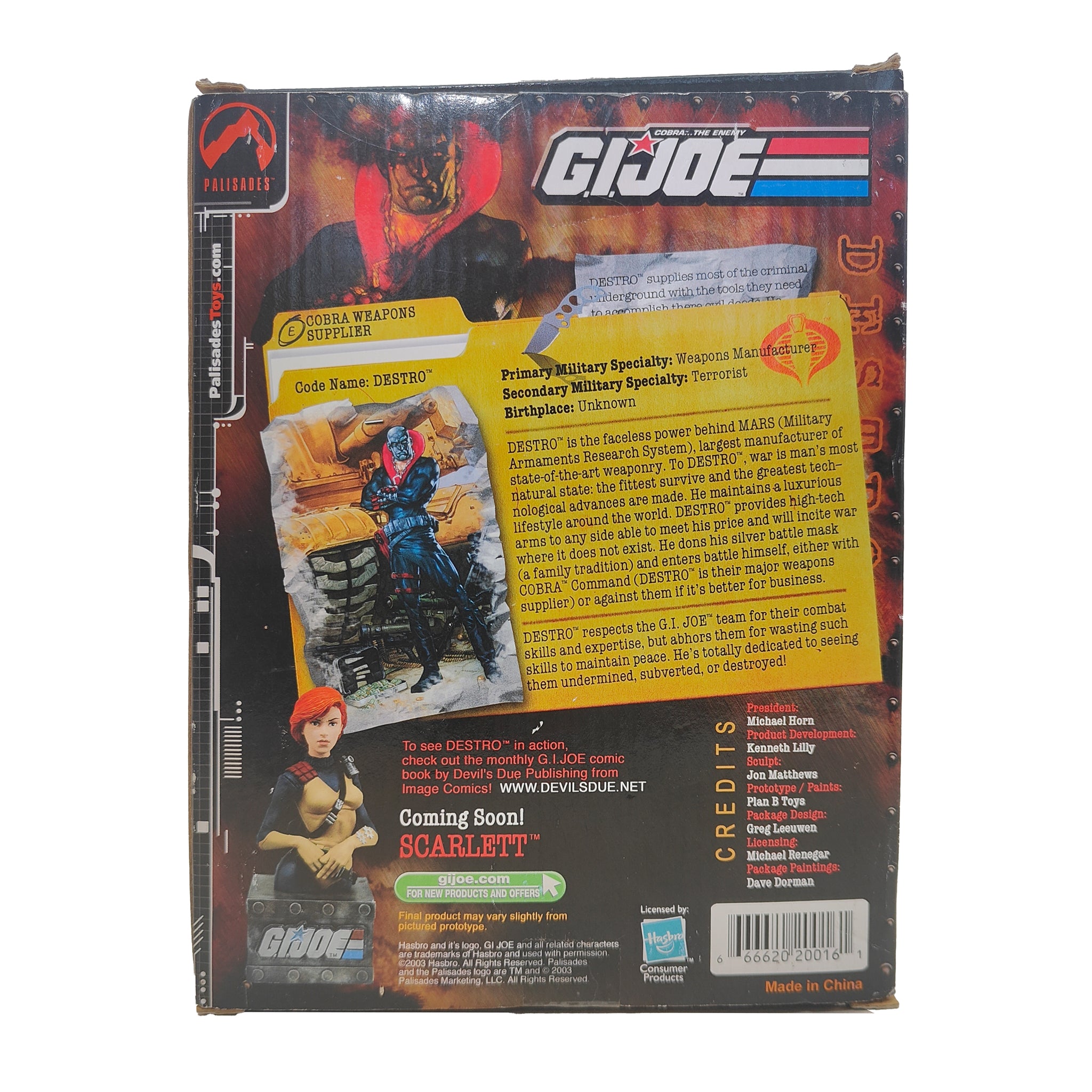 GI Joe Destro Mini Resin Bust Palisades Hasbro 15cm – Movie Icons & Heroes, Hasbro, 15 cm, 2003, pre-owned collector piece, Uncanny Collectibles Dublin Ireland