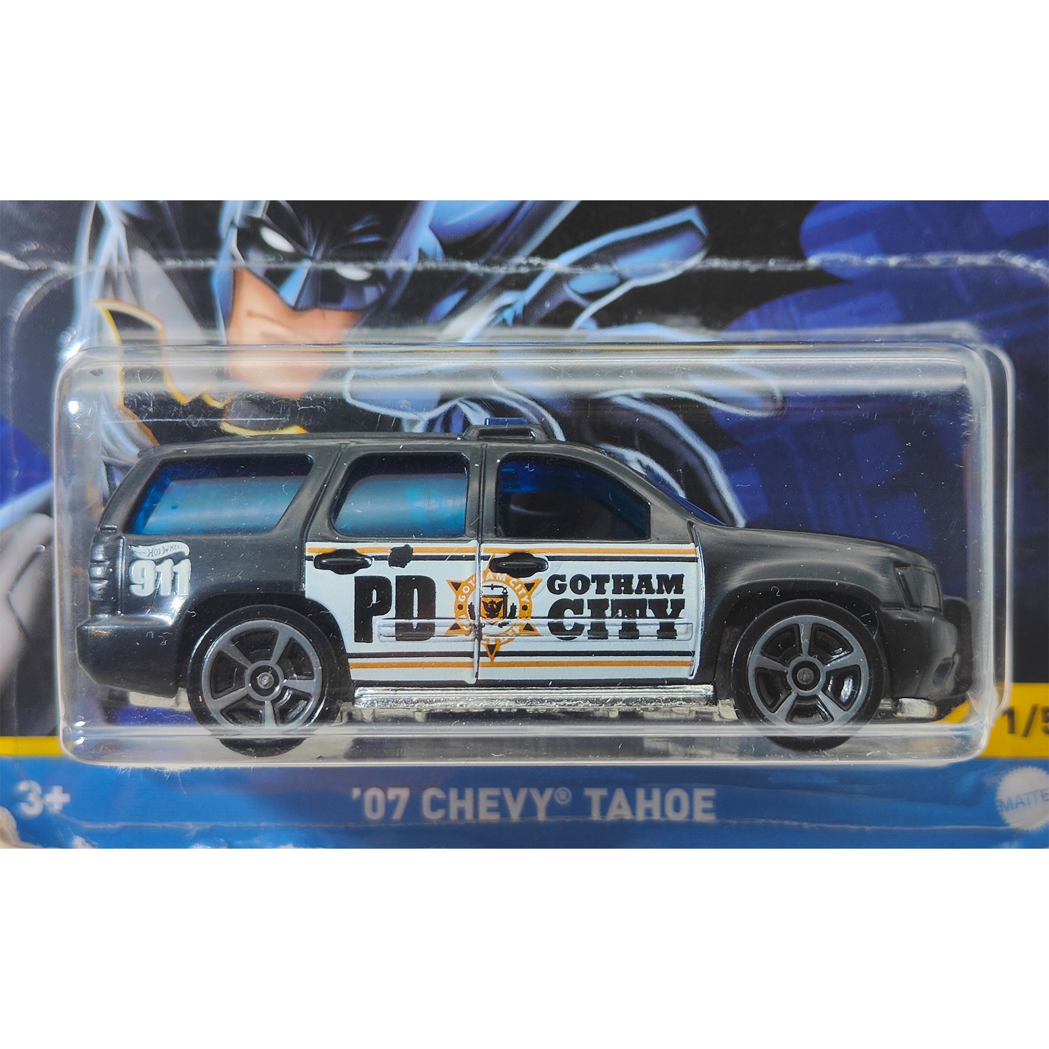 Hot Wheels Batman Gotham City PD 07 Chevy Tahoe 1 of 5 – Batman, Mattel, 7 cm, pre-owned collector piece, Uncanny Collectibles Dublin Ireland