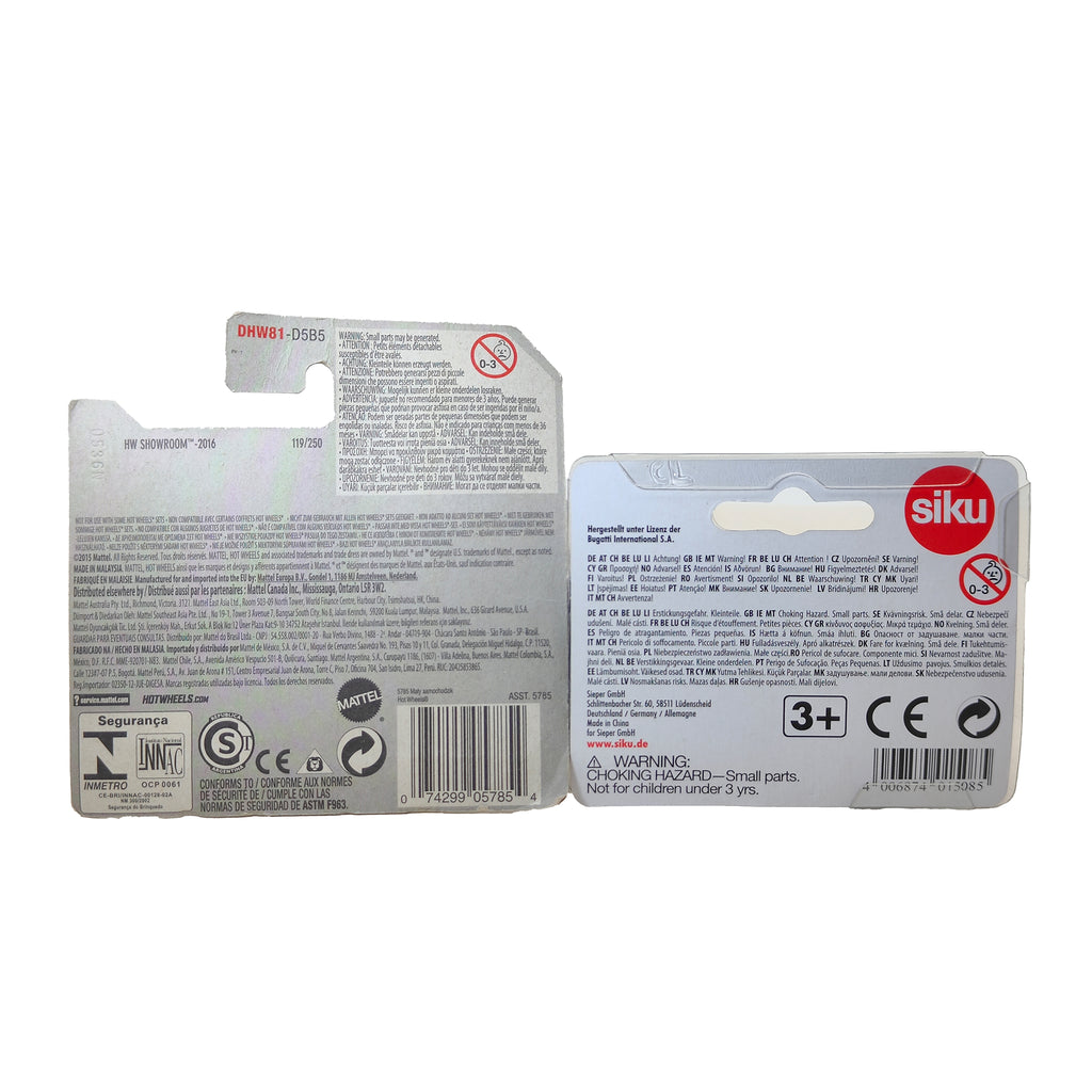 Hot Wheels Side Ripper and Siku Bugatti Chiron Supercar Bundle