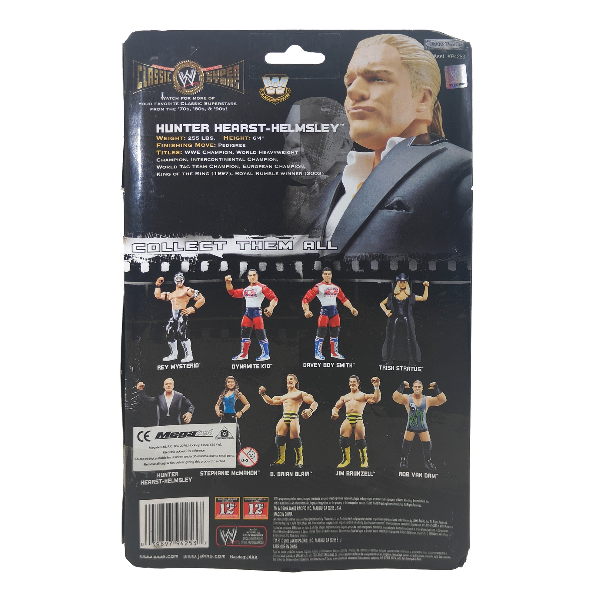 Triple H Hunter Hearst Helmsley WWE Classic Superstars Series 24 Jakks Pacific Action Figure 2009 18cm