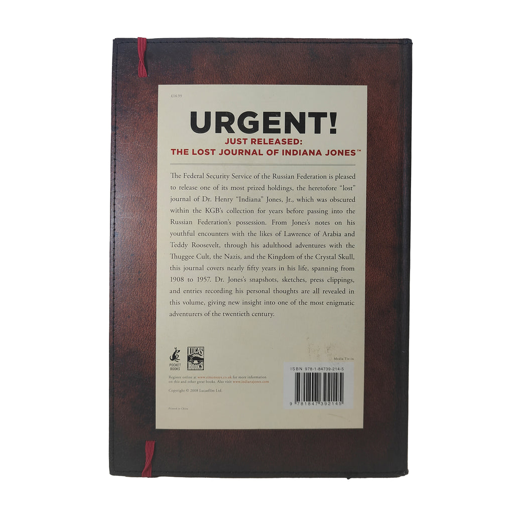 Indiana Jones The Lost Journal Hardback Book Lucasfilm Pocket Books 2008