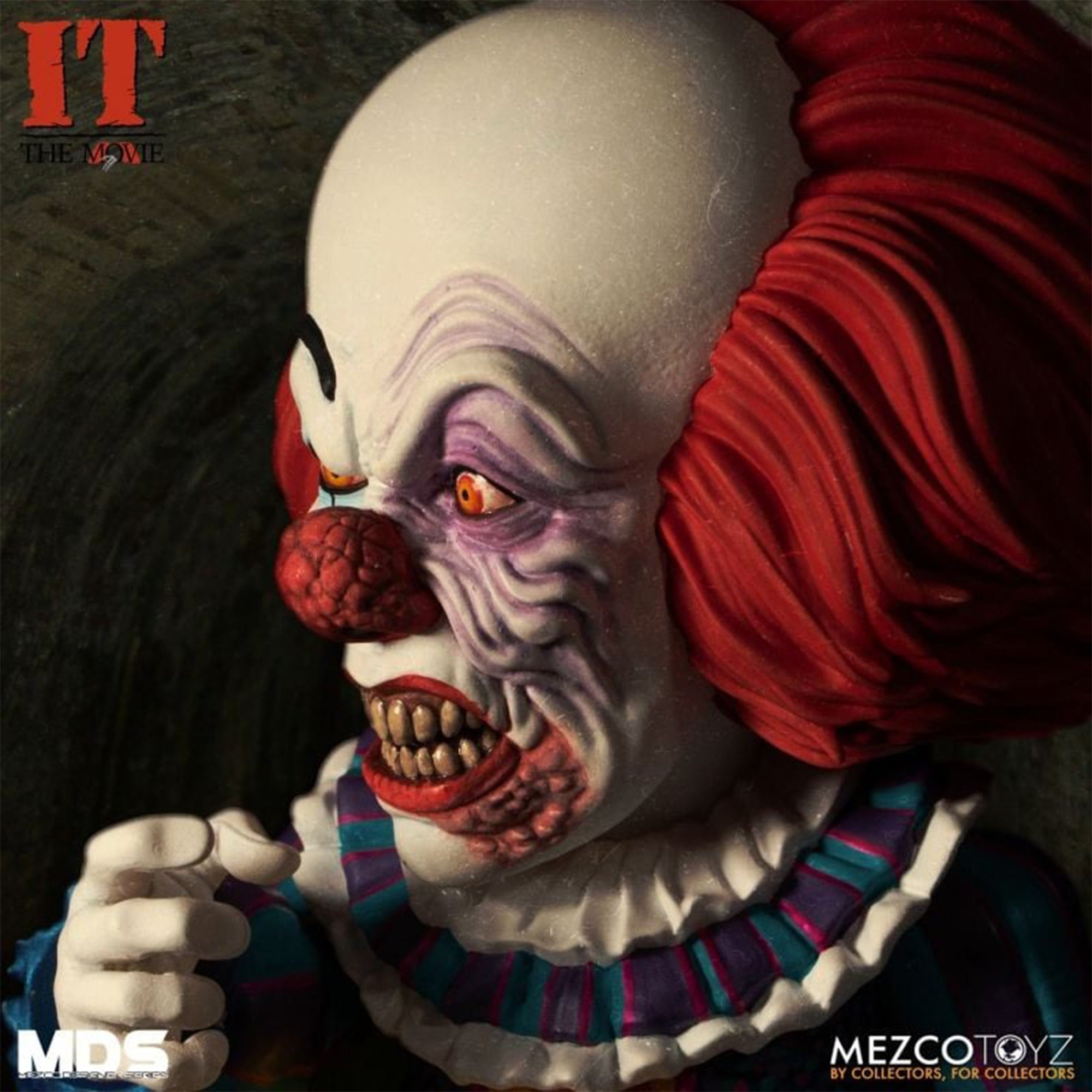 IT 1990 Talking Pennywise MDS Mezco Designer Series Deluxe Action Figure 15cm