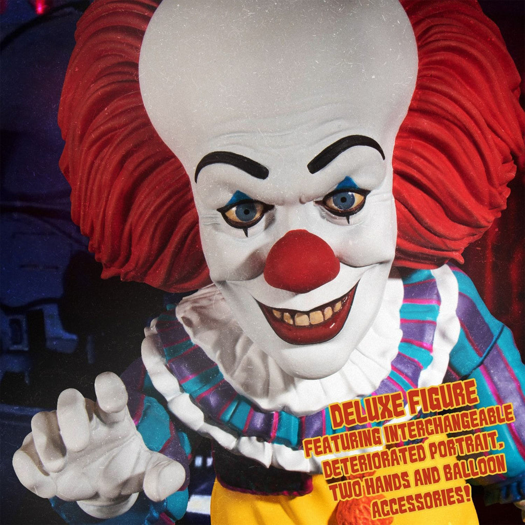 IT 1990 Talking Pennywise MDS Mezco Designer Series Deluxe Action Figure 15cm – IT, Mezco Toyz, 15 cm, brand new collector item, Uncanny Collectibles Dublin Ireland