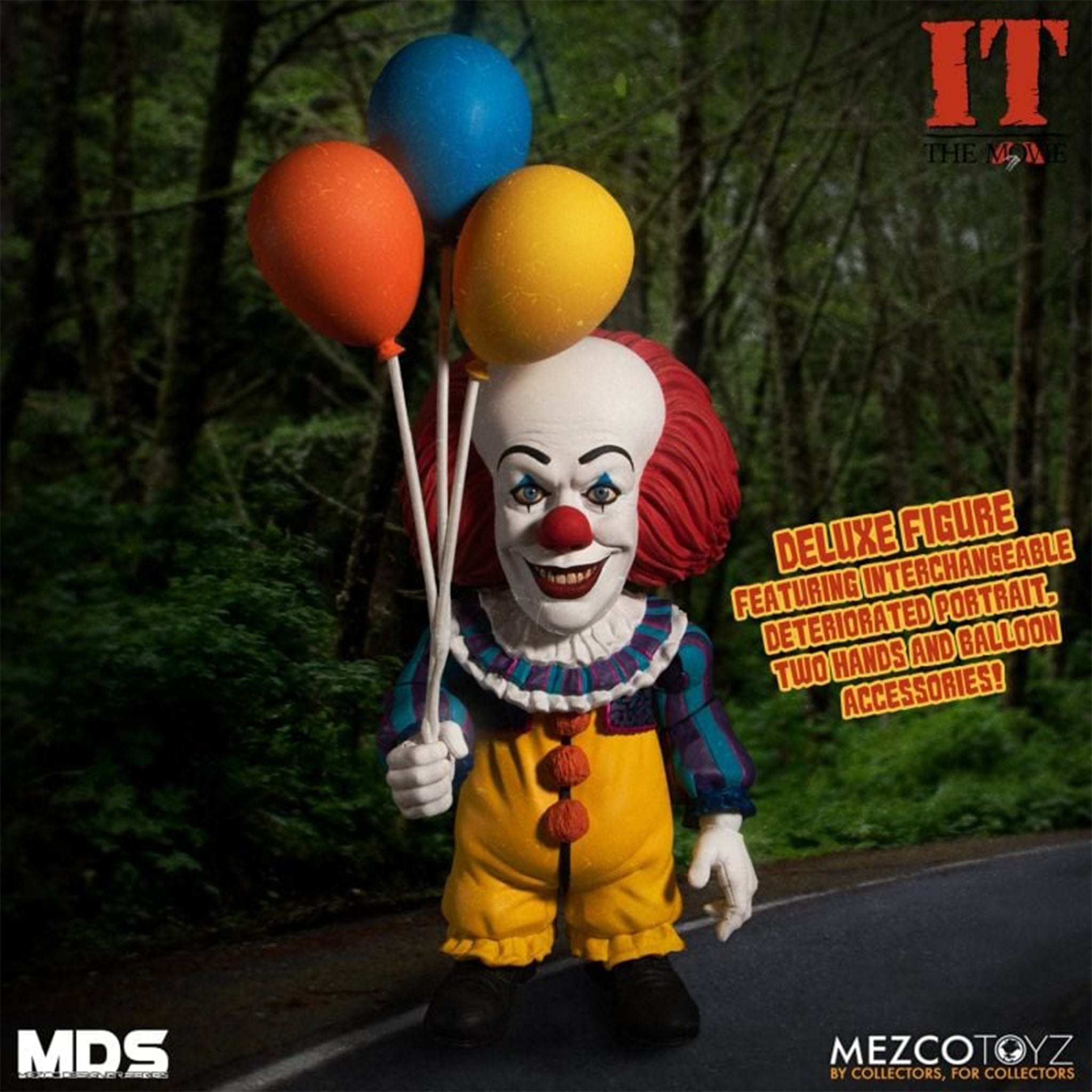 IT 1990 Talking Pennywise MDS Mezco Designer Series Deluxe Action Figure 15cm