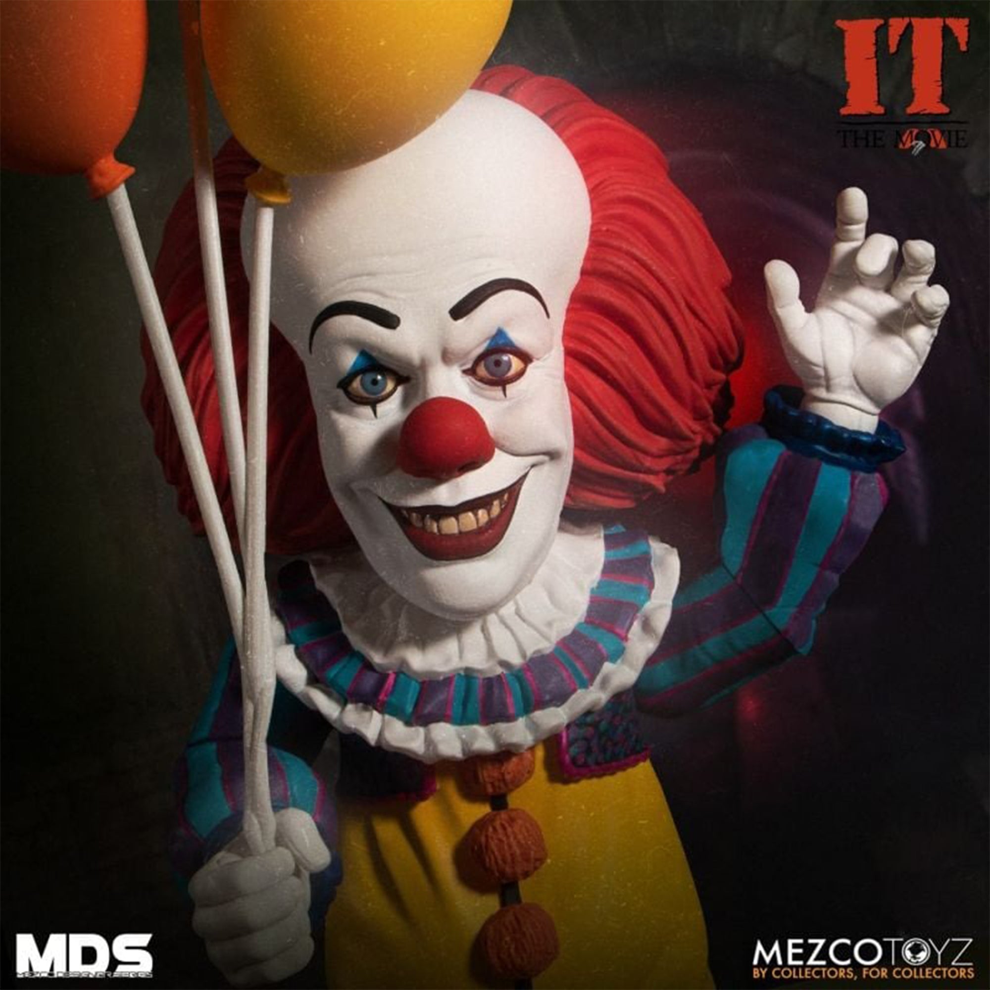 IT 1990 Talking Pennywise MDS Mezco Designer Series Deluxe Action Figure 15cm