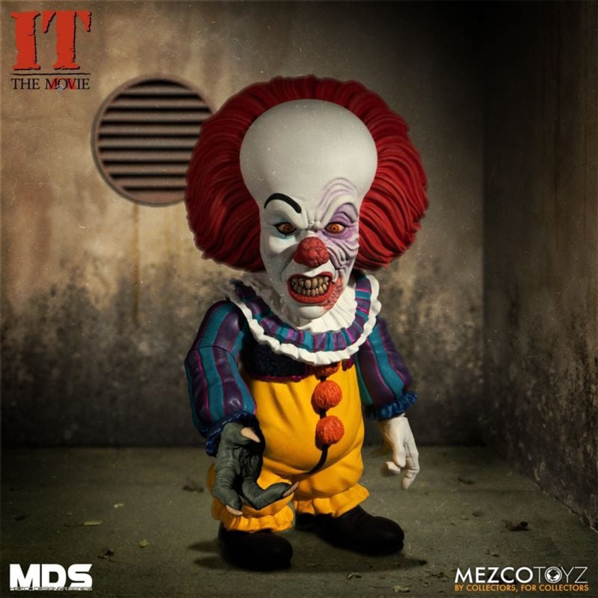 IT 1990 Talking Pennywise MDS Mezco Designer Series Deluxe Action Figure 15cm