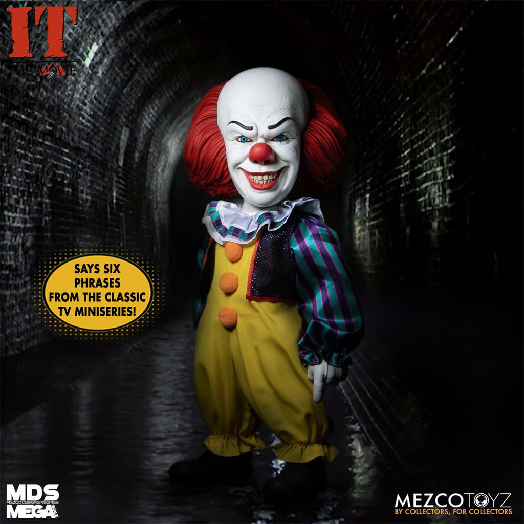 IT 1990 Talking Pennywise Mega Scale MDS Mezco Toyz Figure 38cm – IT, Mezco Toyz, 38 cm, brand new collector item, Uncanny Collectibles Dublin Ireland