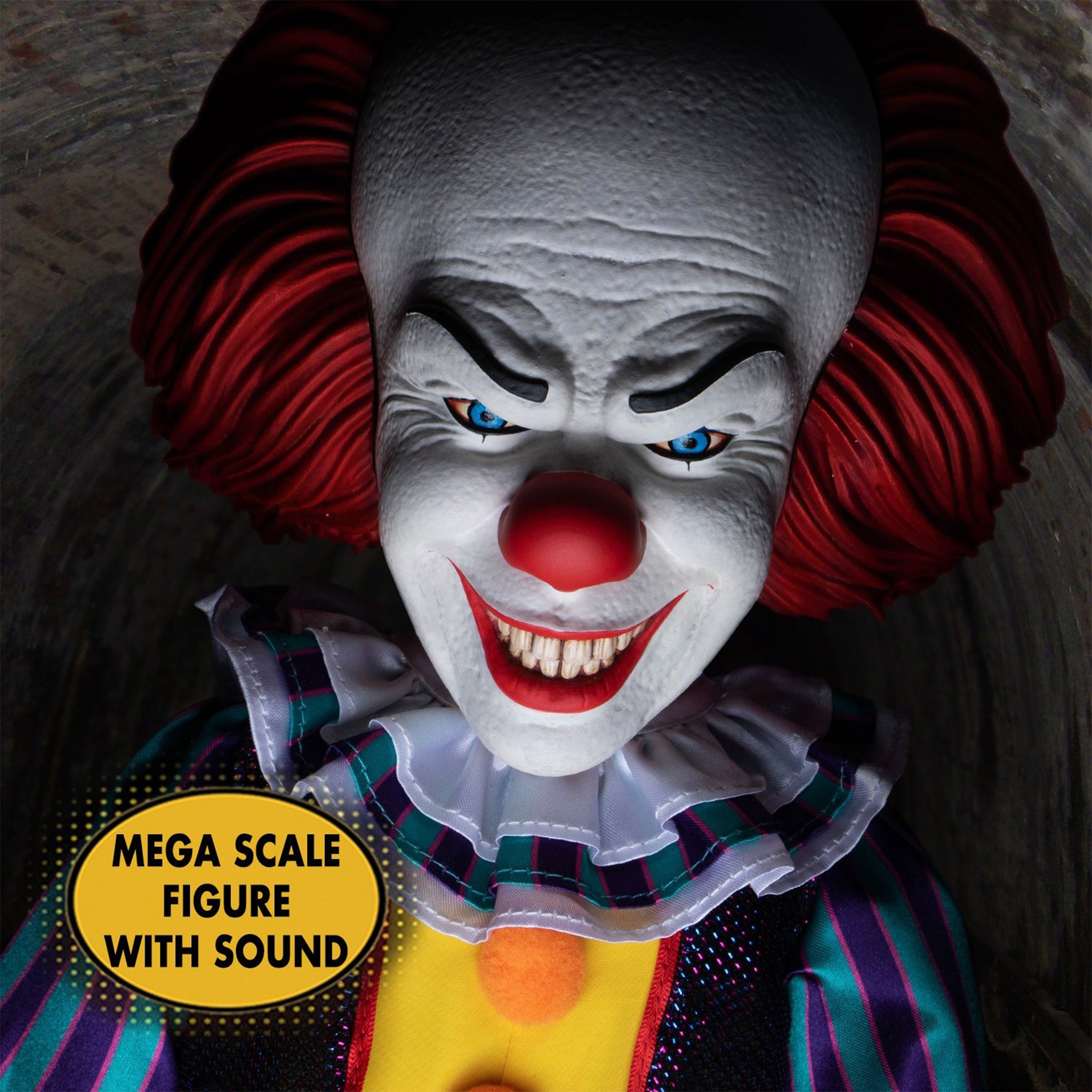 IT 1990 Talking Pennywise Mega Scale MDS Mezco Toyz Figure 38cm – IT, Mezco Toyz, 38 cm, brand new collector item, Uncanny Collectibles Dublin Ireland