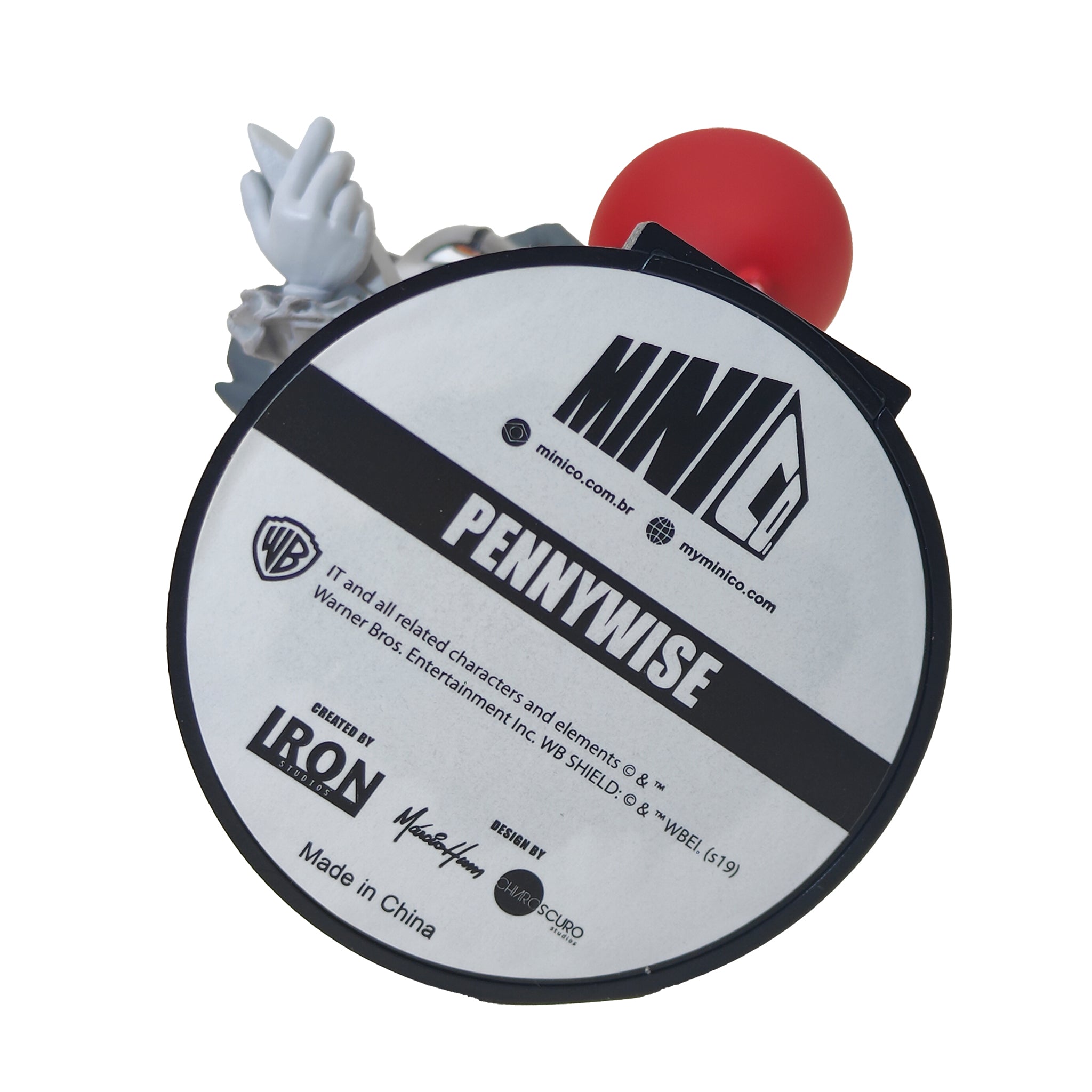 IT Black & White Pennywise Red Balloon MiniCo Horror 2019 17cm Zavvi Zbox Exclusive – IT, Iron Studios, 17 cm, 2019, pre-owned collector piece, Uncanny Collectibles Dublin Ireland