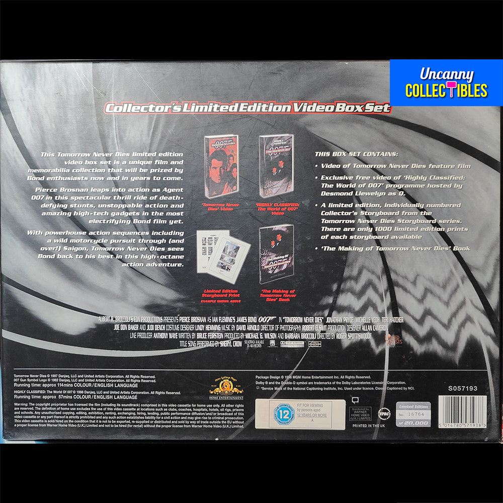 James Bond 007 VHS Collection And Tomorrow Never Dies Limited Edition Box Set Bundle  – James Bond, Vintage Brands, -, 1997, pre-owned collector piece, Uncanny Collectibles Dublin Ireland