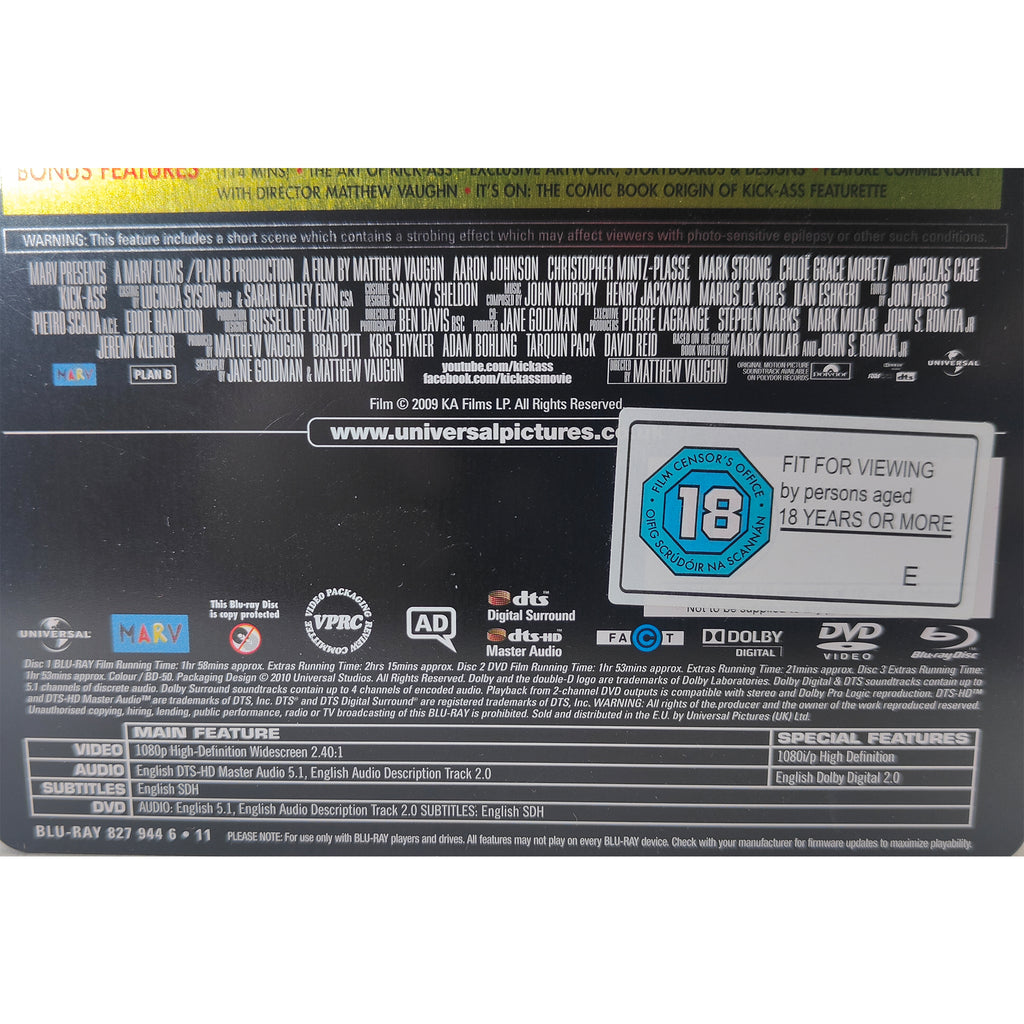 Kick-Ass Blu-ray Limited Edition Steelbook – Movie Icons & Heroes, Universal, -, pre-owned collector piece, Uncanny Collectibles Dublin Ireland