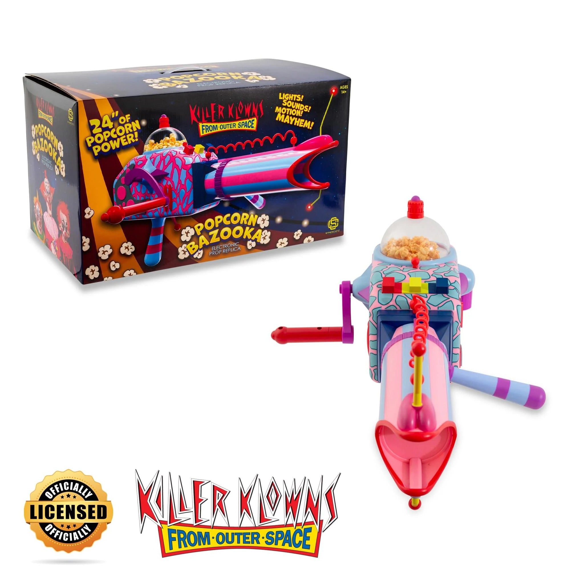 Killer Klowns From Outer Space Popcorn Bazooka Electronic Prop Replica 61cm – Killer Klowns from Outer Space, Syndicate Collectibles, 60 cm, 2024, brand new collector item, Uncanny Collectibles Dublin Ireland