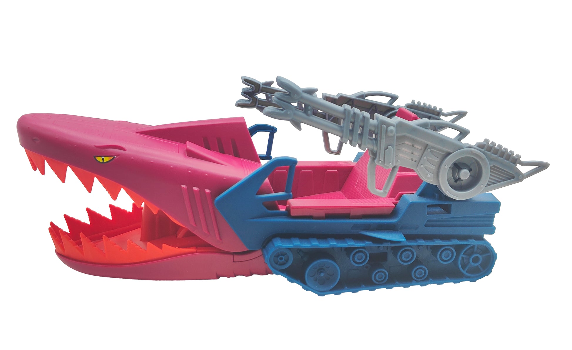 Masters of the Universe Origins Land Shark vehicle by Mattel 2021, 28cm long Skeletor attack vehicle with chomping jaws in used loose condition